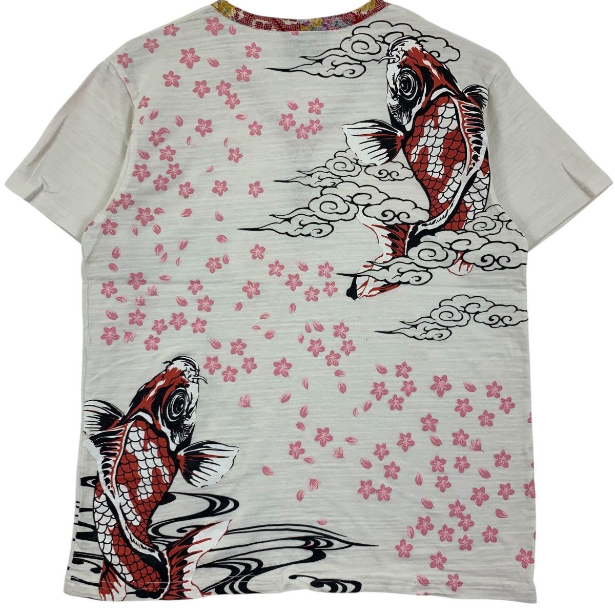 Vintage Vintage JAPAN TRADITIONAL KARAKURI Koi Sakura Tee Shirt Size L / US 10 / IT 46 - 5 Thumbnail