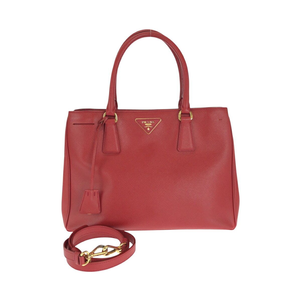 Prada Prada Galleria Saffiano 2Way Bag Leather Tote Bag in Red, Women's
