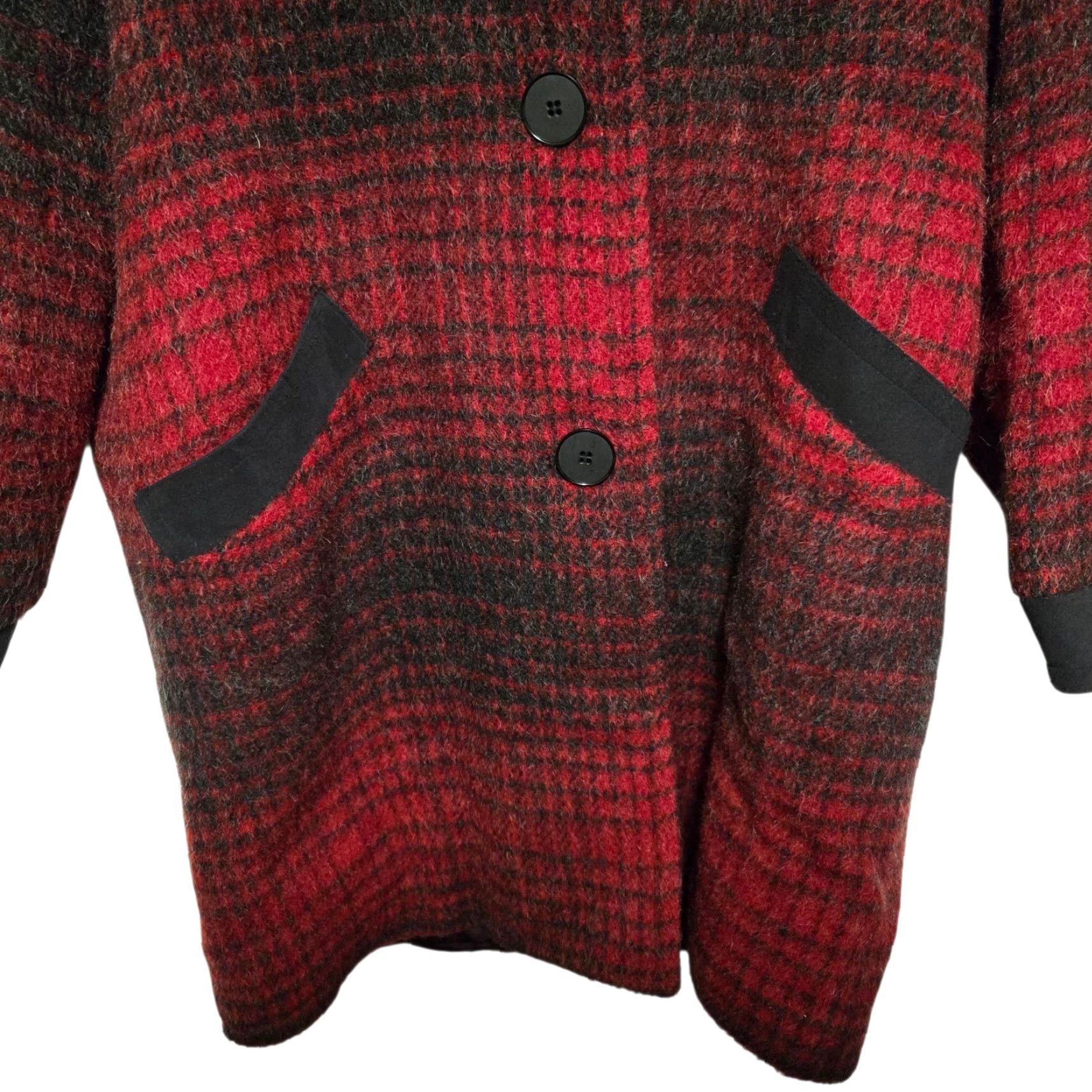 Vintage VINTAGE Woolrich Coat Women M Plaid Black Red Mohair Overcoat Clothing Wool Mohair Coat Women M Black Plaid Overcoat Woolrich Size M / US 6-8 / IT 42-44 - 4 Thumbnail