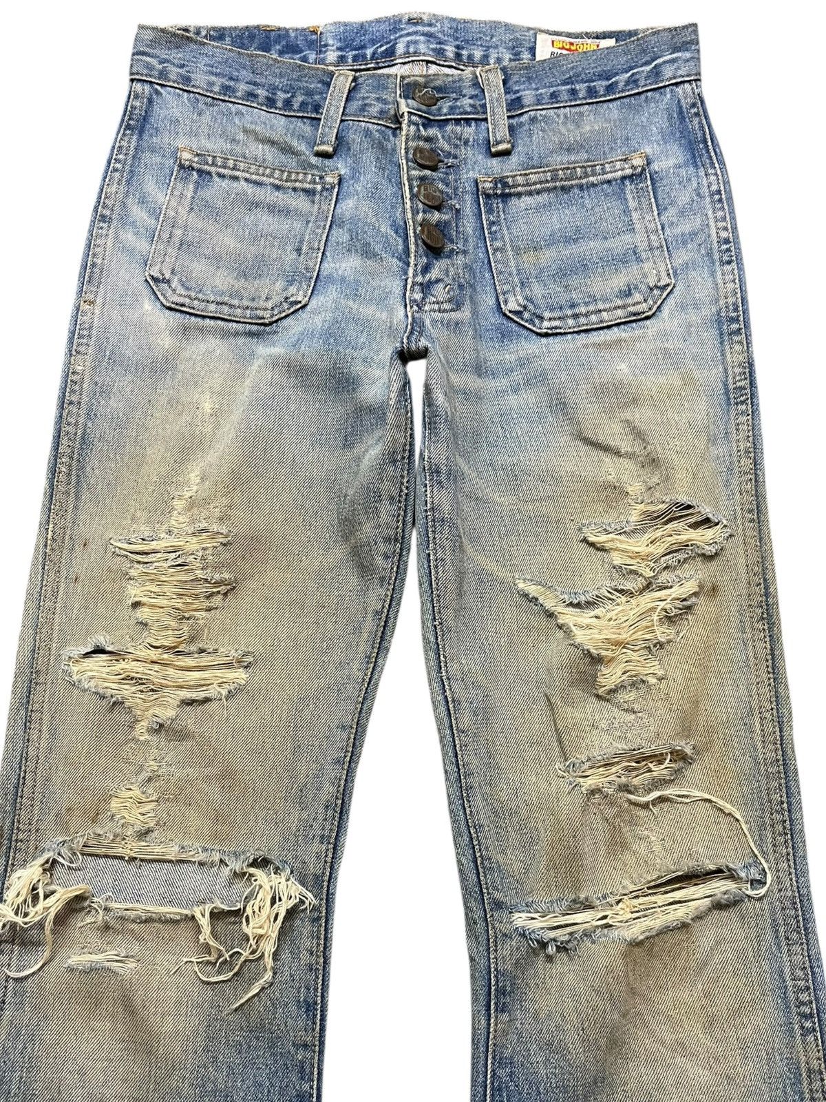 Big John Vintage Big John Flare Bell Bottom Mudwash Distressed Denim Size US 28 / EU 44 - 2 Thumbnail