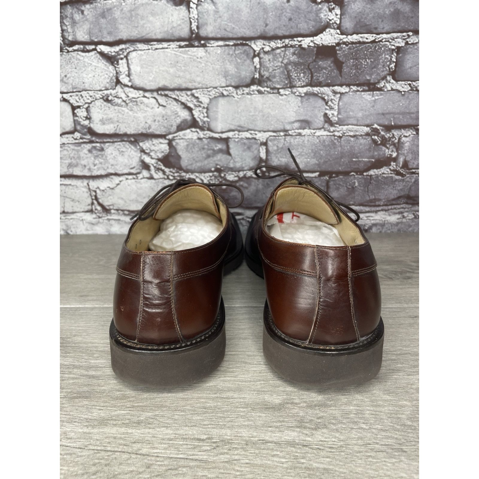 Principe PRINCIPE Brown Leather Square Toe XL Light Oxfords Lace Shoe Size US 10 / EU 43 - 4 Thumbnail