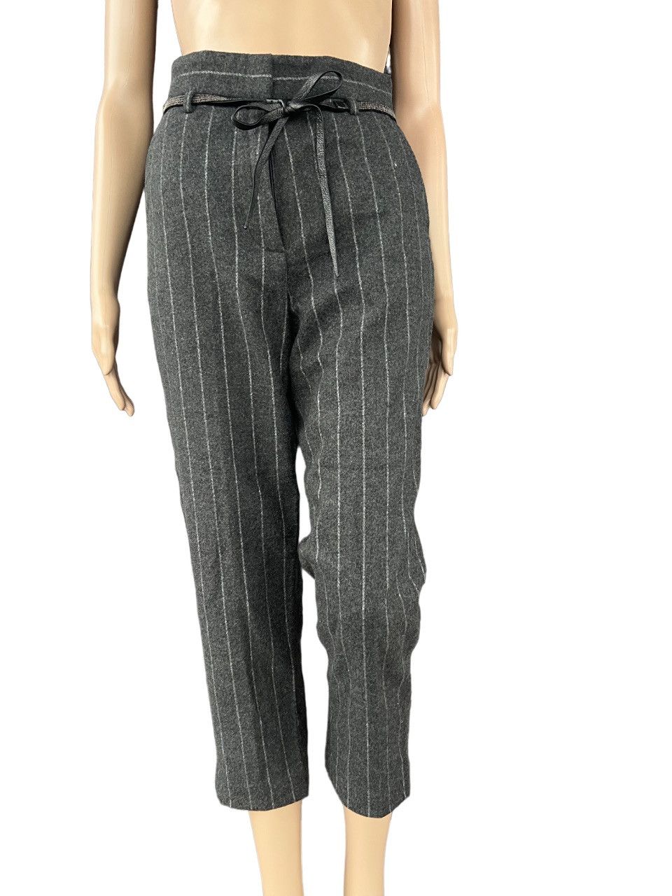 image of Brunello Cucinelli Wool Pants in Grey, Women's (Size 23)