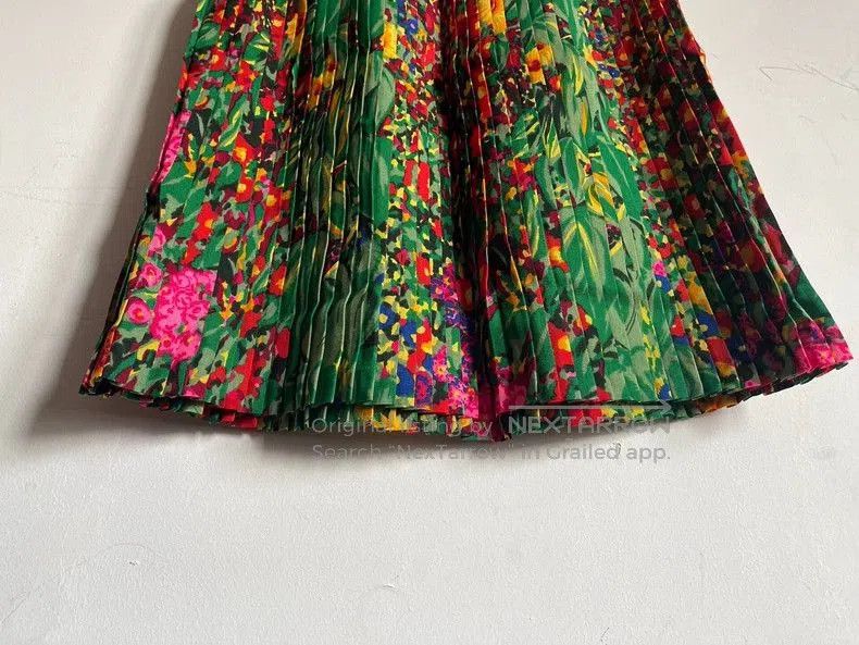 Kenzo Kenzo 90s Floral Wool Pleated Skirt. Size US 34 / EU 50 - 3 Thumbnail