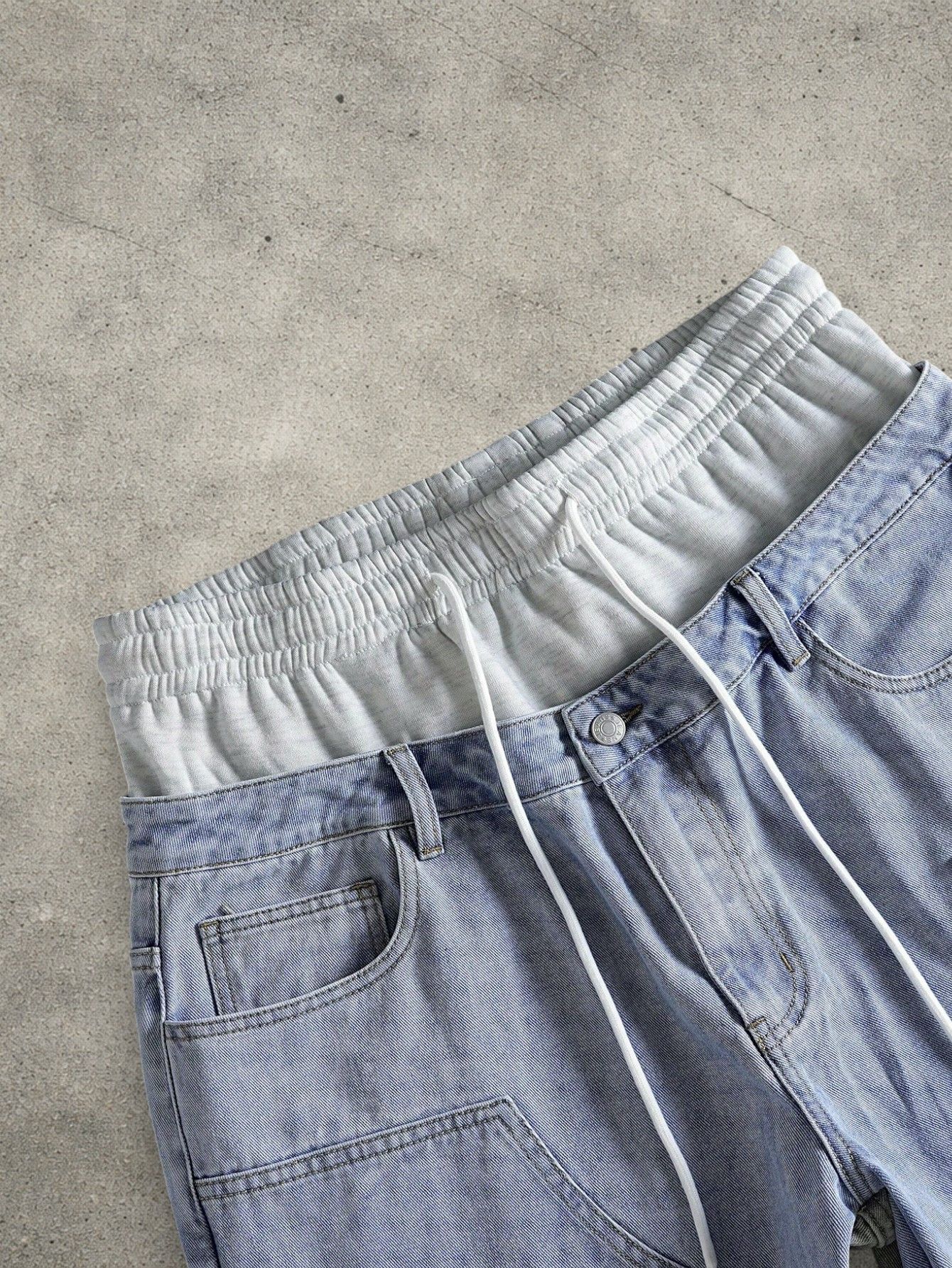 Vintage Light blue double waistband shorts Size US 32 / EU 48 - 4 Thumbnail