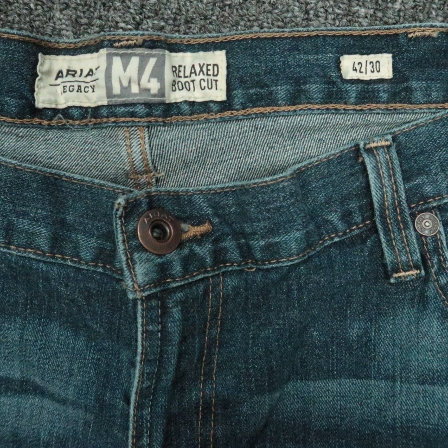 Ariat Ariat Jeans Mens 42x30 Blue M4 Relaxed Boot Cut Workwear Kilroy Medium Wash NWT Size US 42 / EU 58 - 3 Thumbnail
