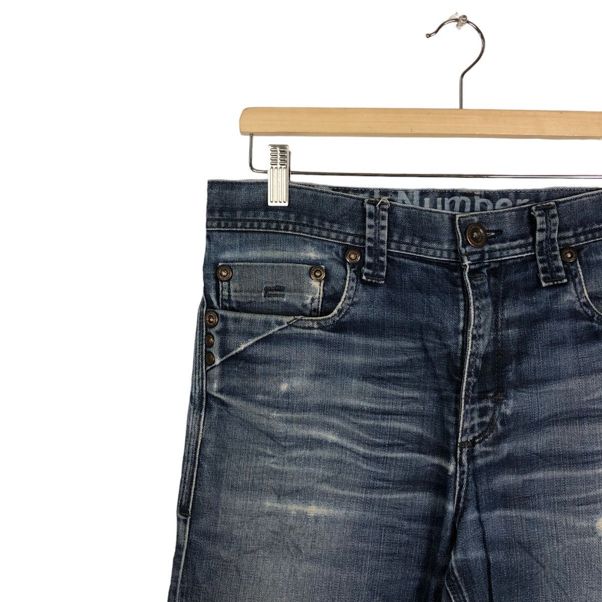 Japanese Brand 🔥Rare 90’s Vintage Distressed Denim Jeans Back Number Japan Size US 32 / EU 48 - 7 Thumbnail