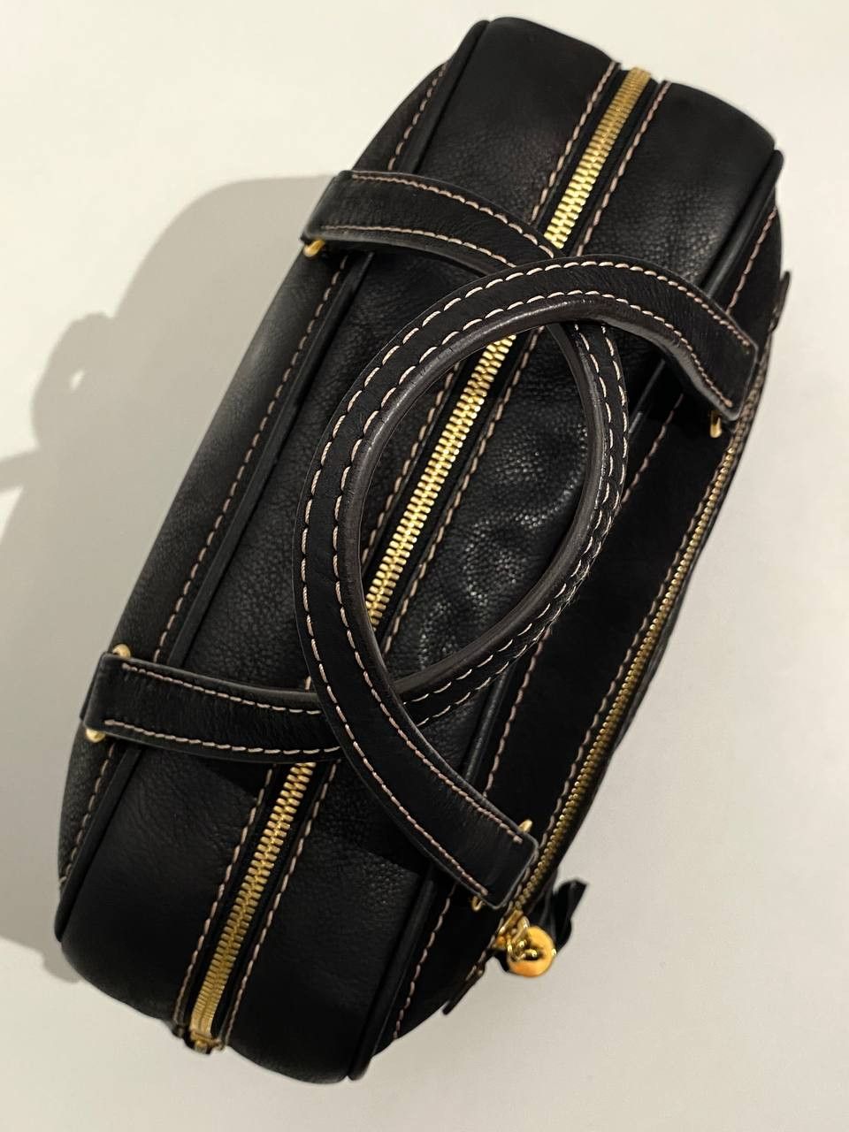 Loewe Loewe Logo Black Leather Black Bowling Tote Hand Bag Size ONE SIZE - 18 Thumbnail