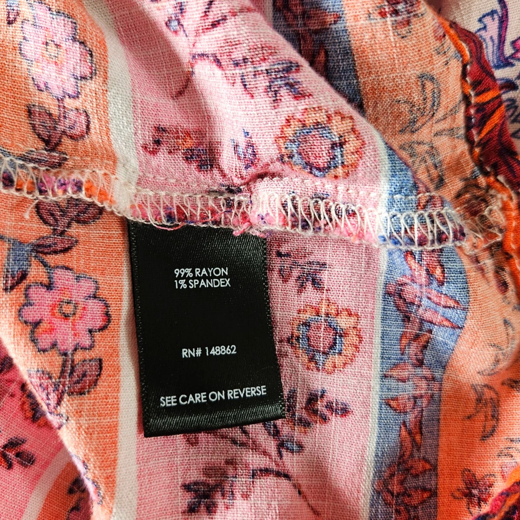 Torrid Torrid Womens Blouse Sz 4X Pink Orange Floral Short Sleeve Rayon Scoop Neck Shirt Womens Size XXL / US 16-18 / IT 52-54 - 4 Thumbnail