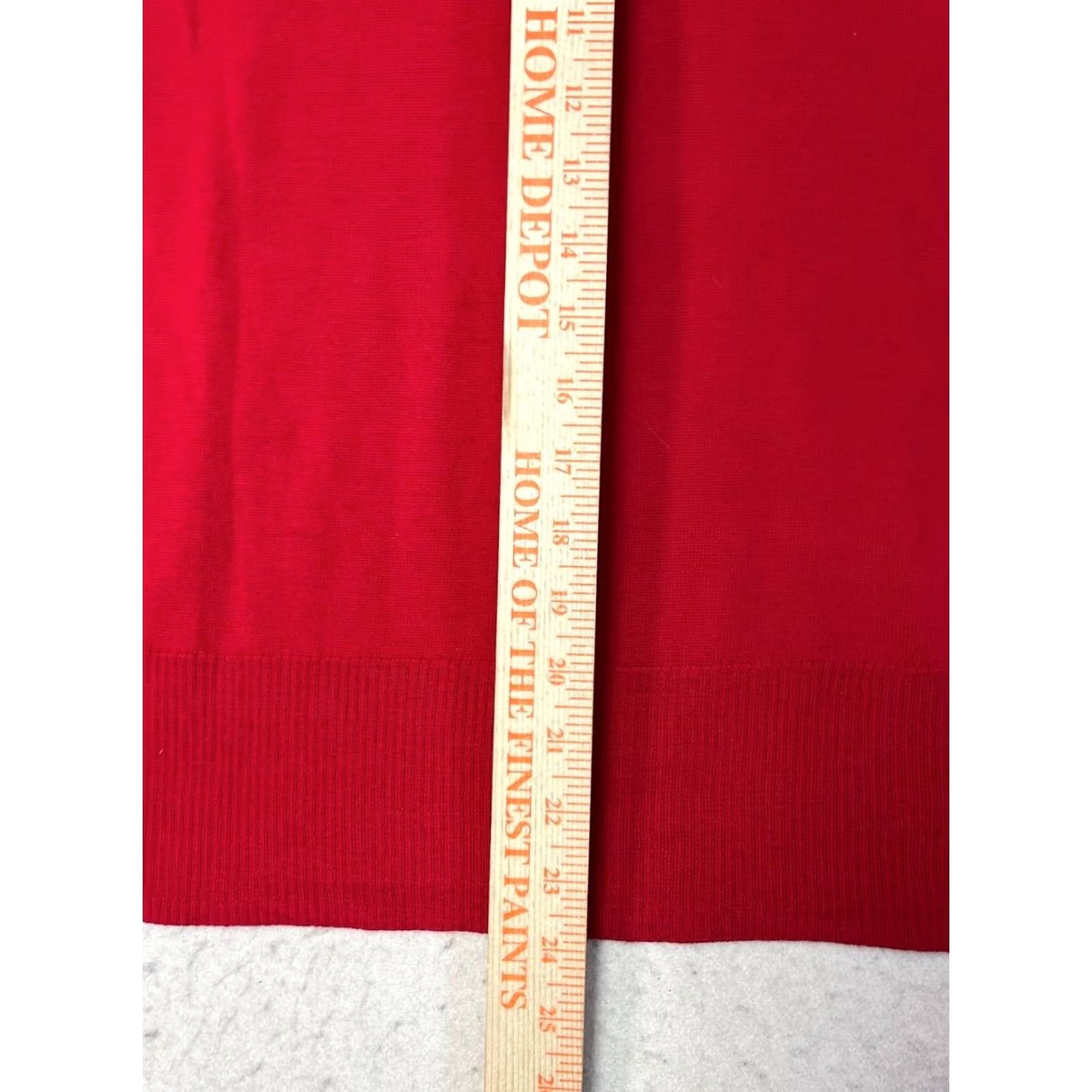Ellen Tracy Ellen Tracy Womens Red V-Neck Knit Long Sleeve Sweater M Extrafine Merino Wool Size M / US 6-8 / IT 42-44 - 4 Thumbnail