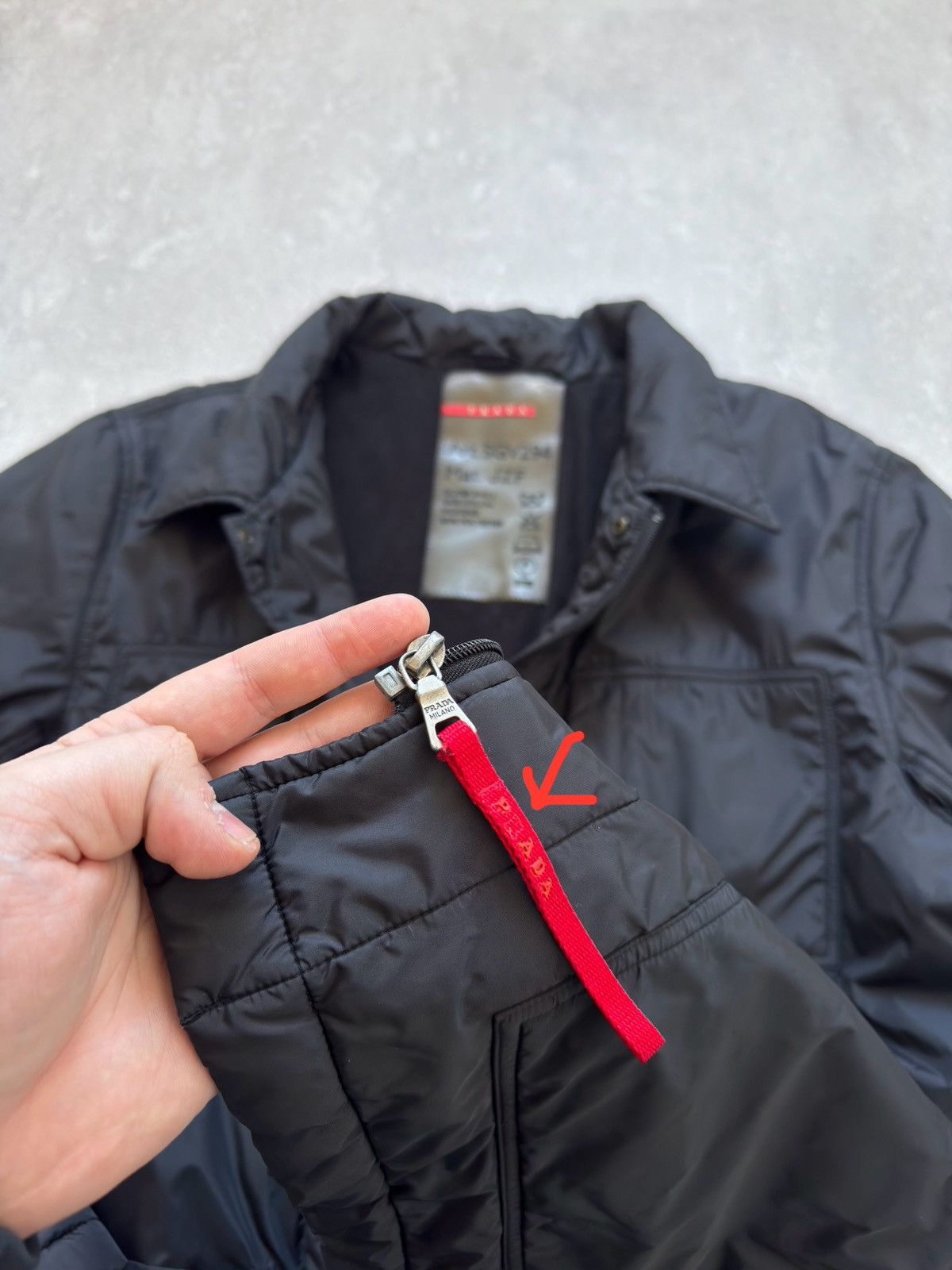 Prada × Vintage Vintage Prada Nylon Red Tab Black Jacket Pocket Fleece 00s Size US L / EU 52-54 / 3 - 5 Thumbnail