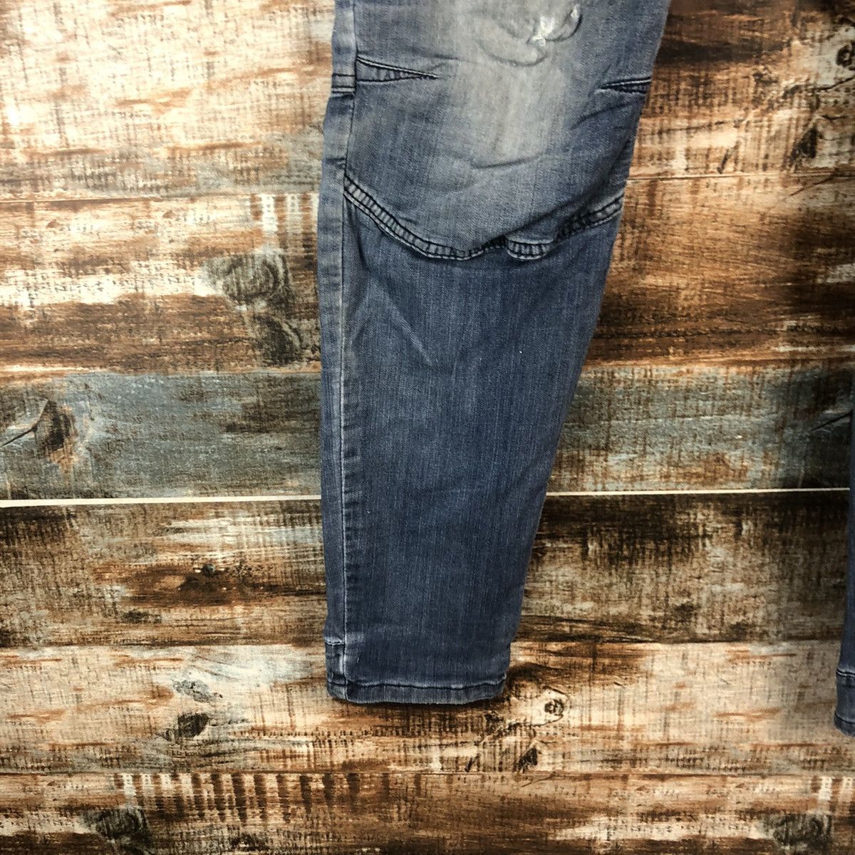 Japanese Brand Field Core Blue Distressed ripped Denim Pants #A2109 Size US 29 - 11 Thumbnail