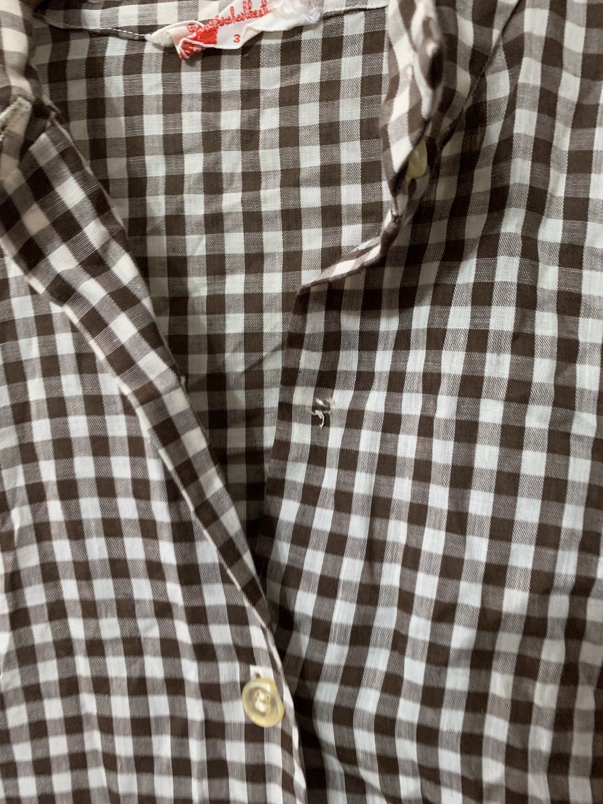 Vintage Vintage 1970s Brown Check Blouse Size US S / EU 44-46 / 1 - 1 Thumbnail
