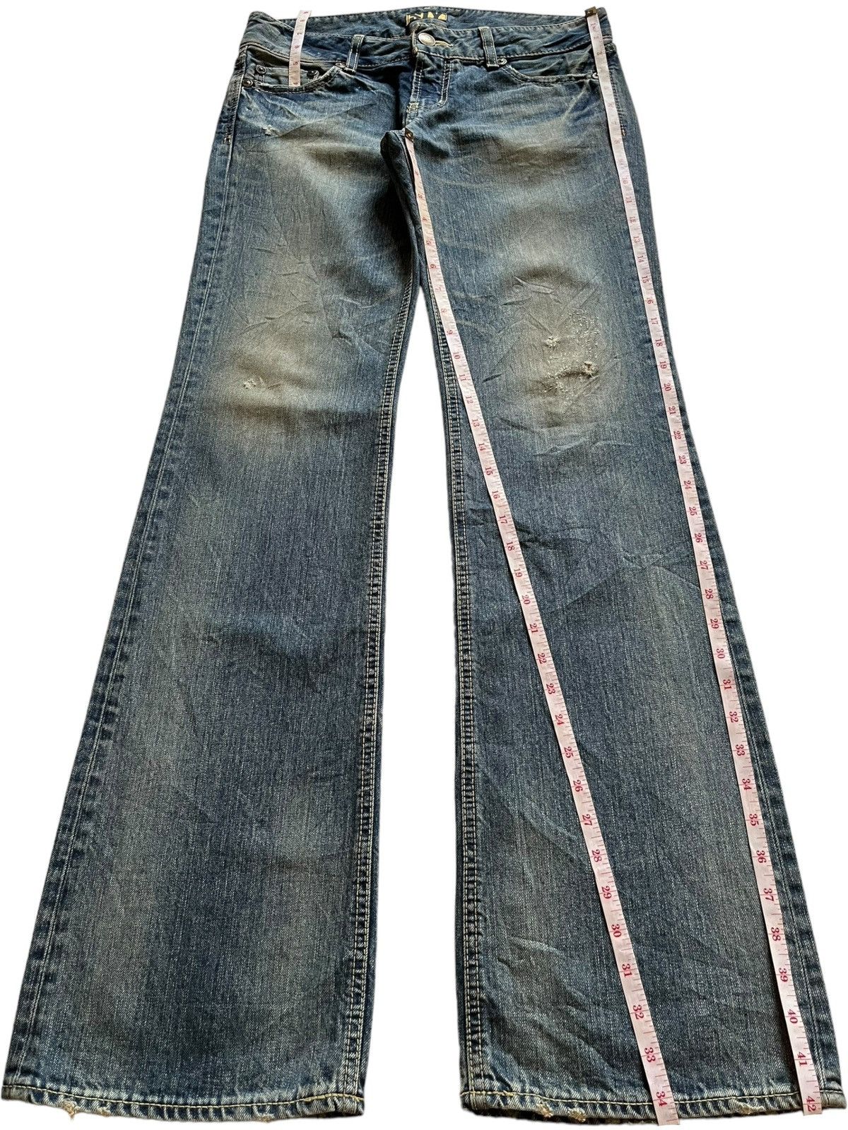 Japanese Brand Vintage Japanese Brand Mud Wash Distressed Flare Jeans Size 32" / US 10 / IT 46 - 15 Thumbnail