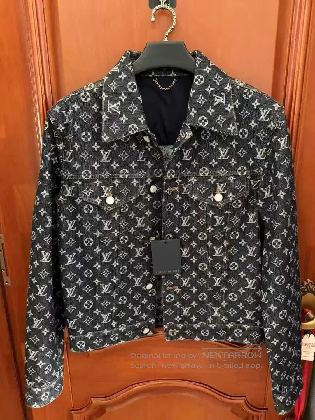 Louis Vuitton black logo print denim jacket by lv. Size US L / EU 52-54 / 3 - 1 Thumbnail