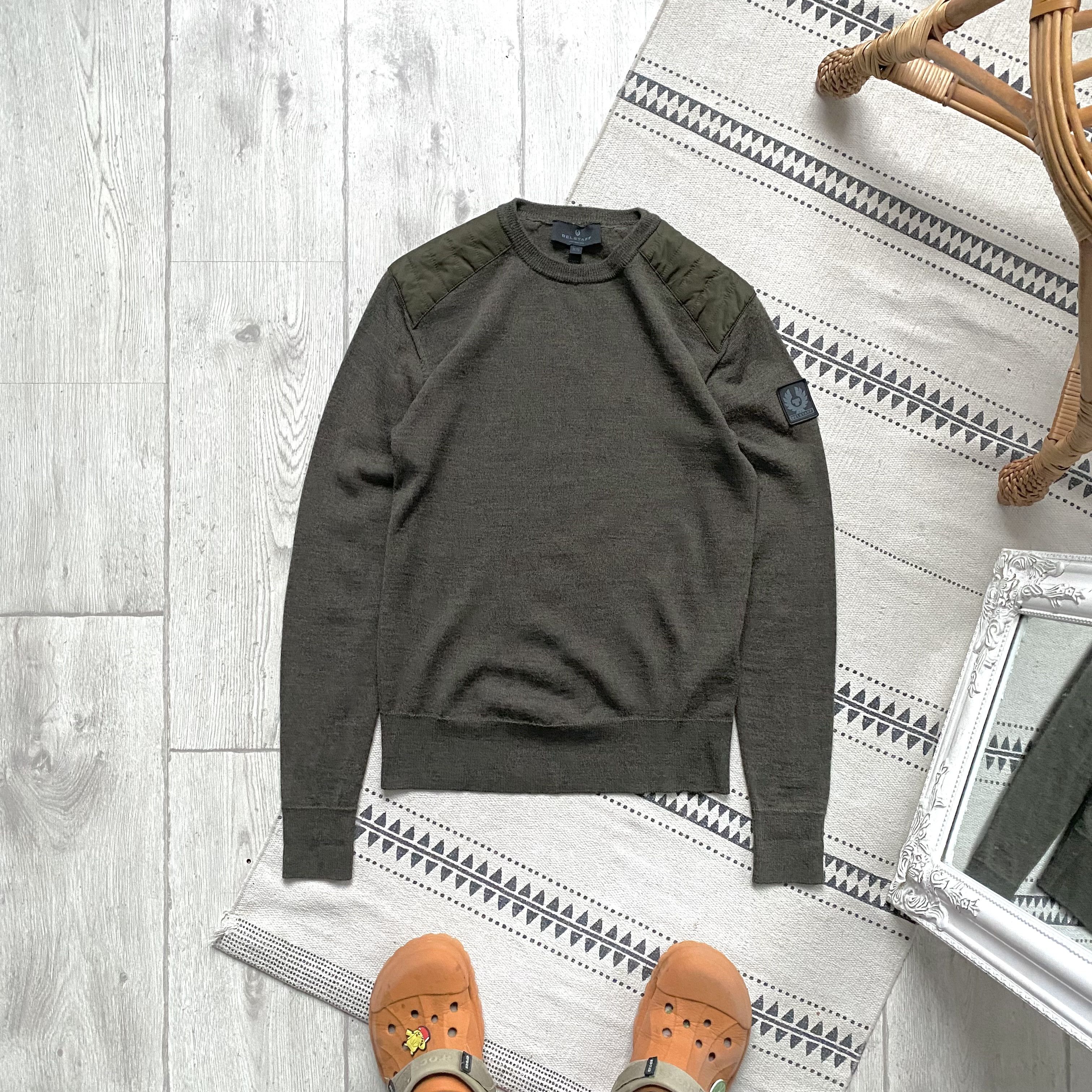 Belstaff Bellstaf Wool Sweater Military stule with patch Size US XS / EU 42 / 0 - 2 Thumbnail