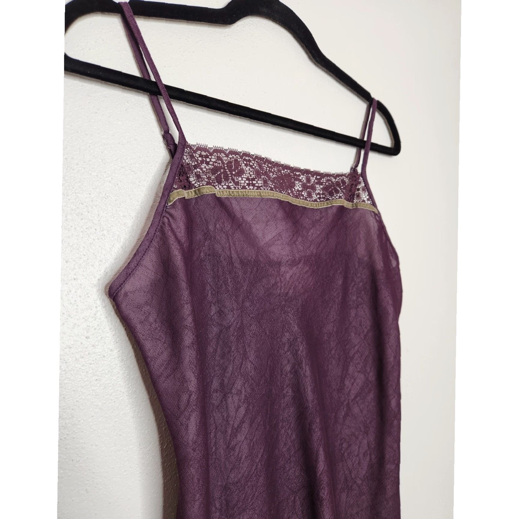 Vintage VINTAGE Gilligan O'Malley Dress Midi Women Small Purple Slip Dress Lace Witchy Fairy Goth Whimsy 90s Cami Tank Size S / US 4 / IT 40 - 3 Thumbnail