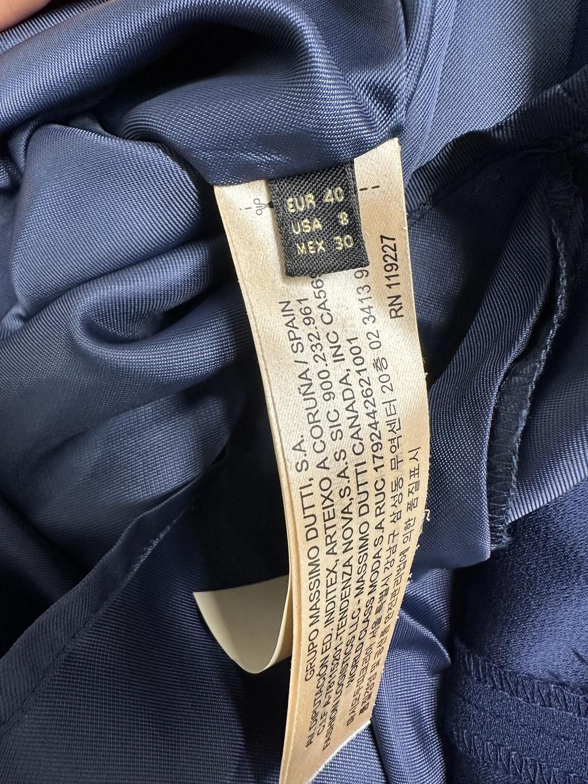 Massimo Dutti Massimo Dutti Sleeveless Navy Blue Dress with High Collar Size M / US 6-8 / IT 42-44 - 4 Thumbnail