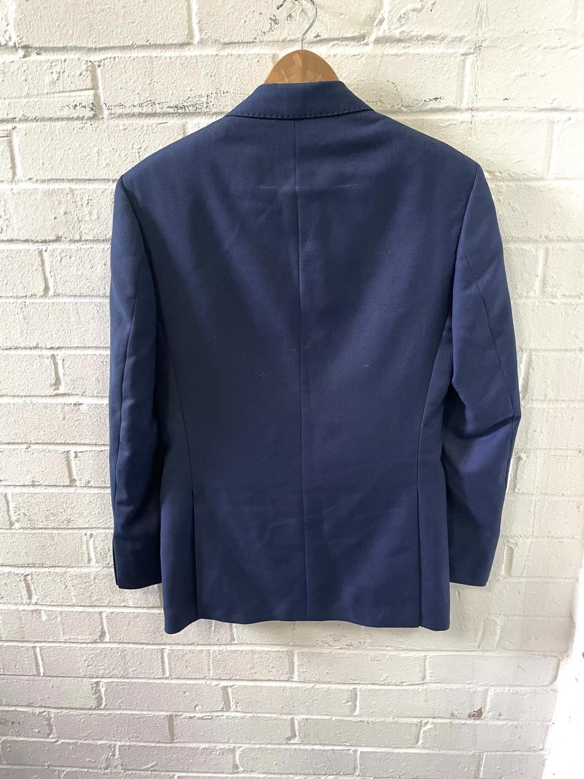 Simon Carter Simon Carter Navy Birdseye Tailored Fit Men's Blazer Size 36 Size 36R - 2 Thumbnail