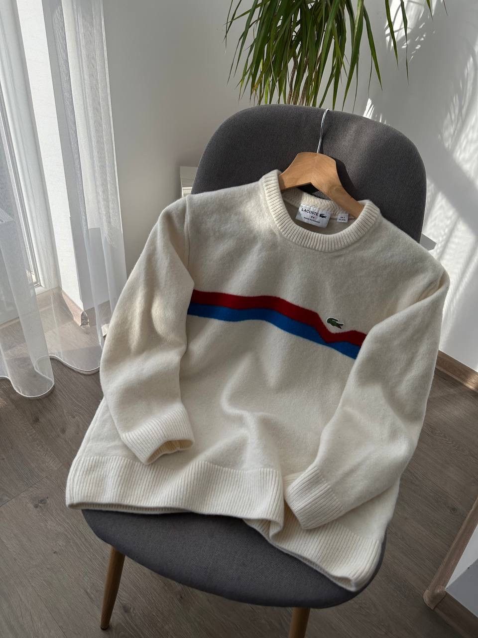 Lacoste × Vintage Vintage Lacoste France White Wool Sweater Size S / US 4 / IT 40 - 5 Thumbnail