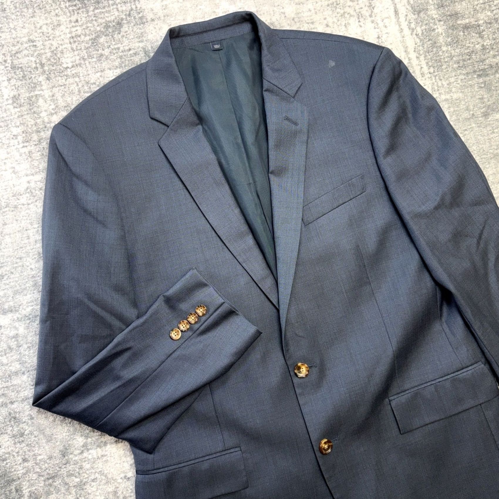 J.Crew J.CREW Blazer Mens 42R Blue Wool Lined Notch Lapel Two-Button Single-Breasted Jacket Blazer Formal Shirt Suit Coat Jacket Sports Coat Size 42R - 2 Thumbnail