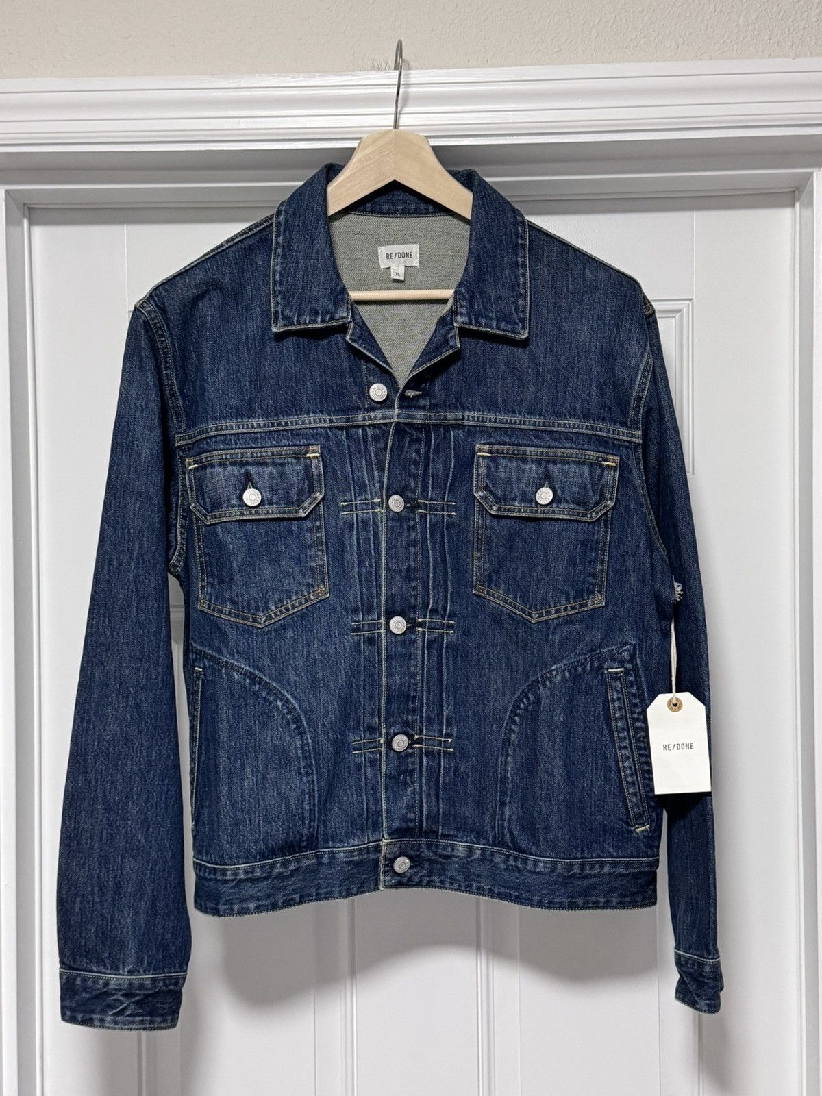 RE/DONE NWT RE/DONE Men’s Classic Denim Jacket 1 Year Wear Blue XL Size US XL / EU 56 / 4 - 1 Thumbnail