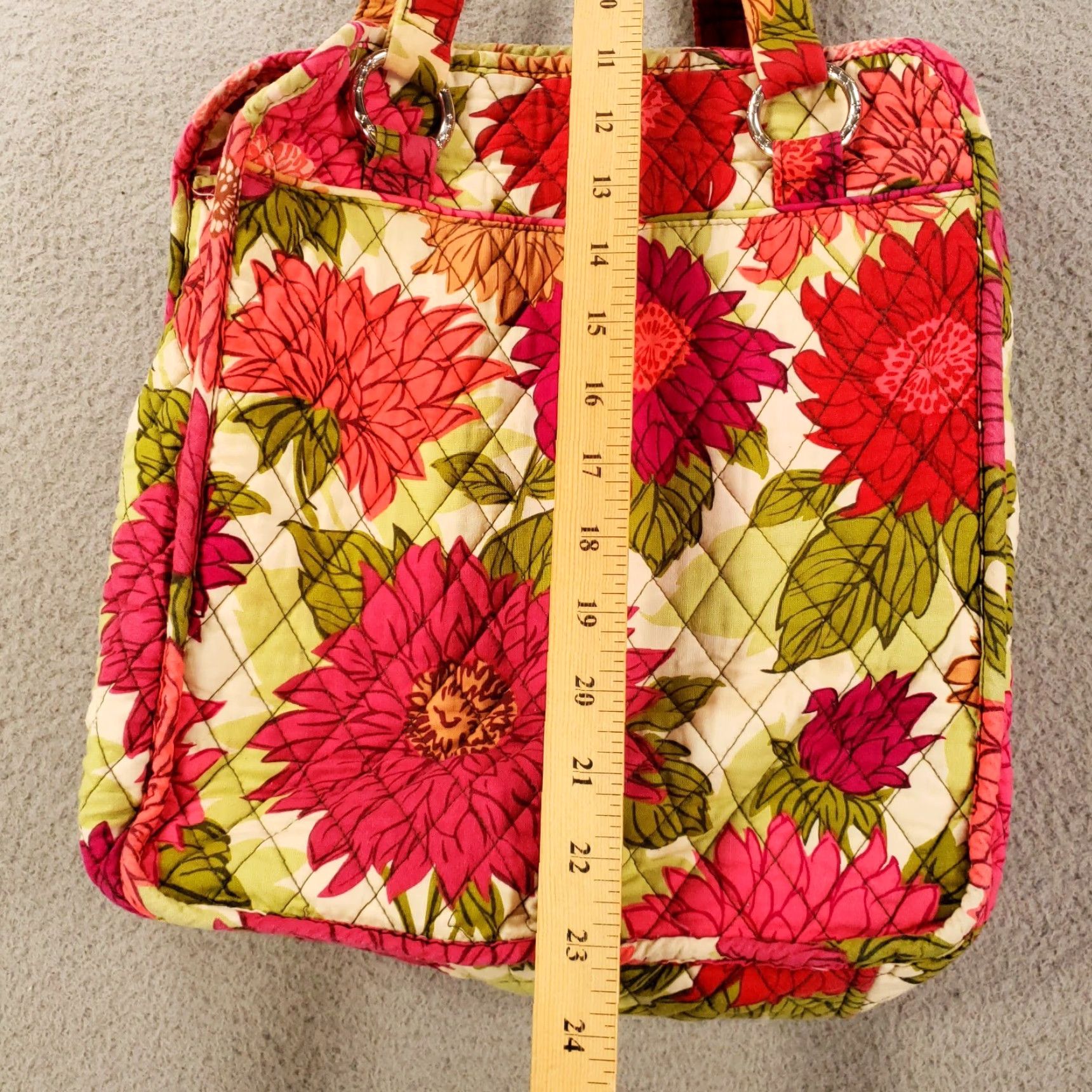 Vera Bradley Vera Bradley Purse Womens Handbag Cosmetic Travel Bag Multicolor Floral Quilted Top Handle Bag Medium Size ONE SIZE - 4 Thumbnail