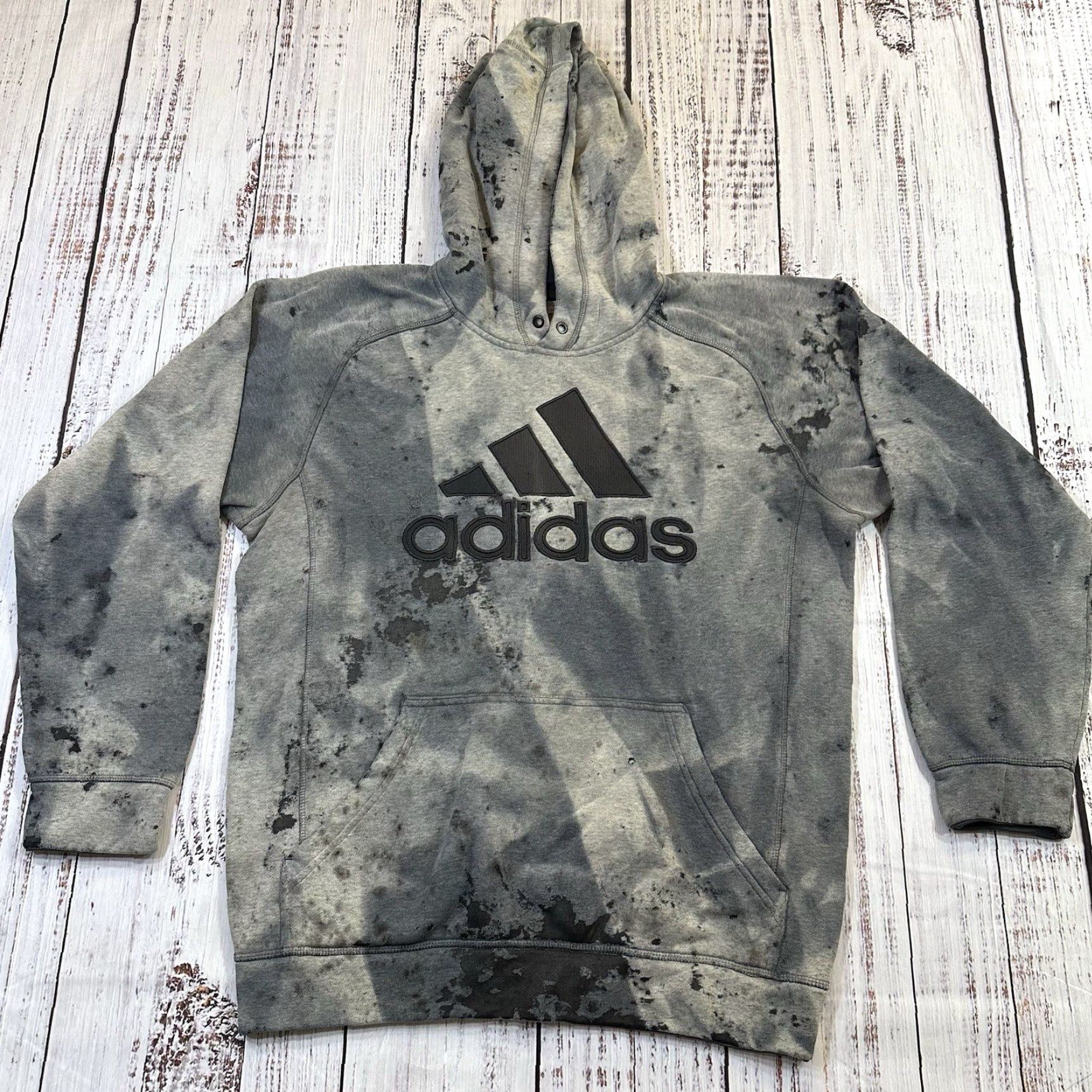 Adidas Adidas Hoodie Bleach Dye AOP Spell Out Multicolor Embroidered All Over Print Knit Fleece Adult Small unisex Mens Womens Size US S / EU 44-46 / 1 - 2 Thumbnail