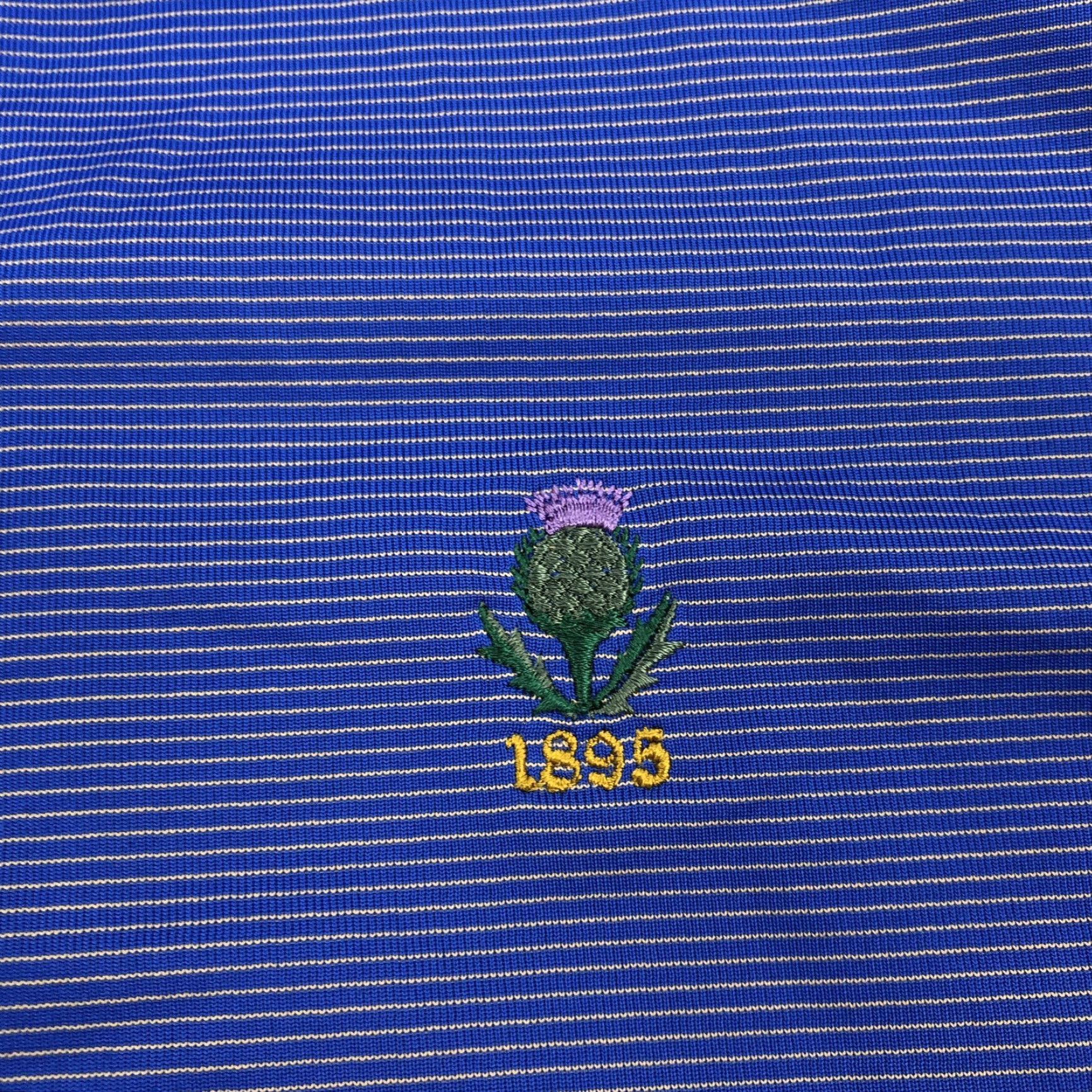 Vintage Donald Ross Men XL Blue Striped Performance Polo Shirt Rochester Club Golf Shirt Size US XL / EU 56 / 4 - 3 Thumbnail