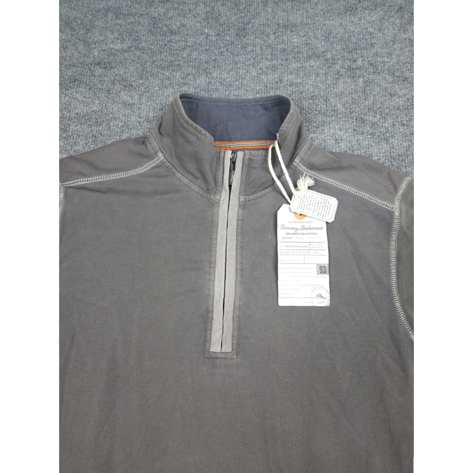 Tommy Bahama Tommy Bahama Sweater 1/4 Zip Mens M Gray Carbon NWT Logo Pullover Mock Neck Knit Casual Winter Fall Size US M / EU 48-50 / 2 - 2 Thumbnail
