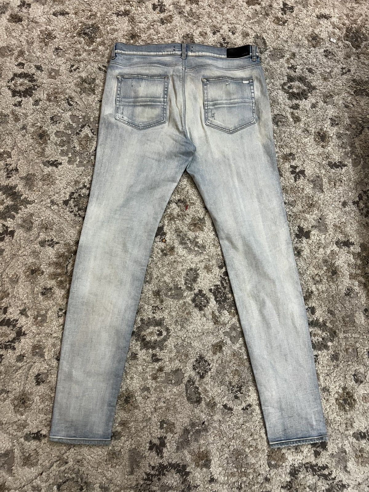 Amiri Amiri MX1 Light Blue Denim Jeans Black Knee Patch – Size 38 Size US 38 / EU 54 - 7 Thumbnail