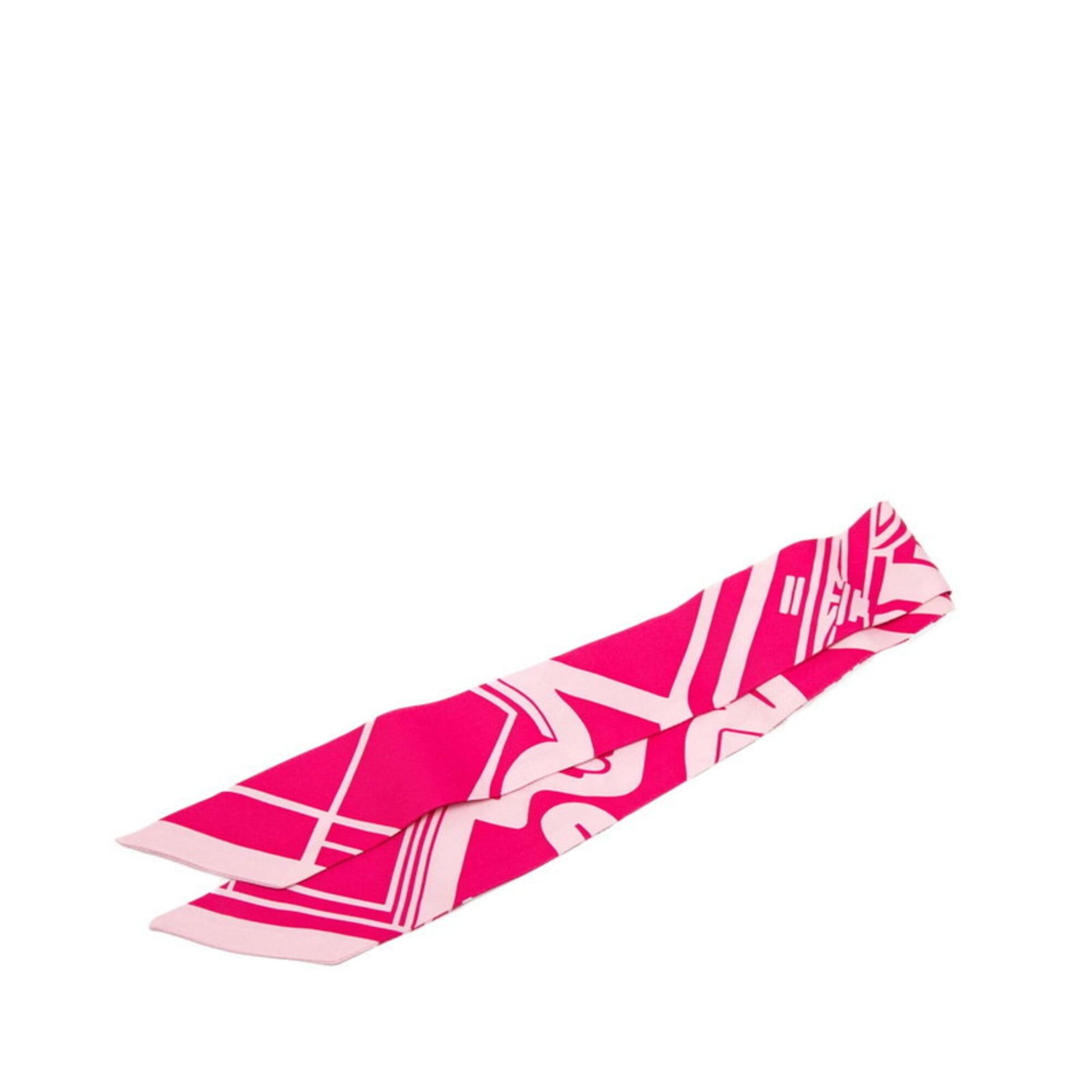 Hermes Hermes Twilly Les Coupes Tattoo Scarf Muffler Pink Silk Women's HERMES Size ONE SIZE - 1 Thumbnail