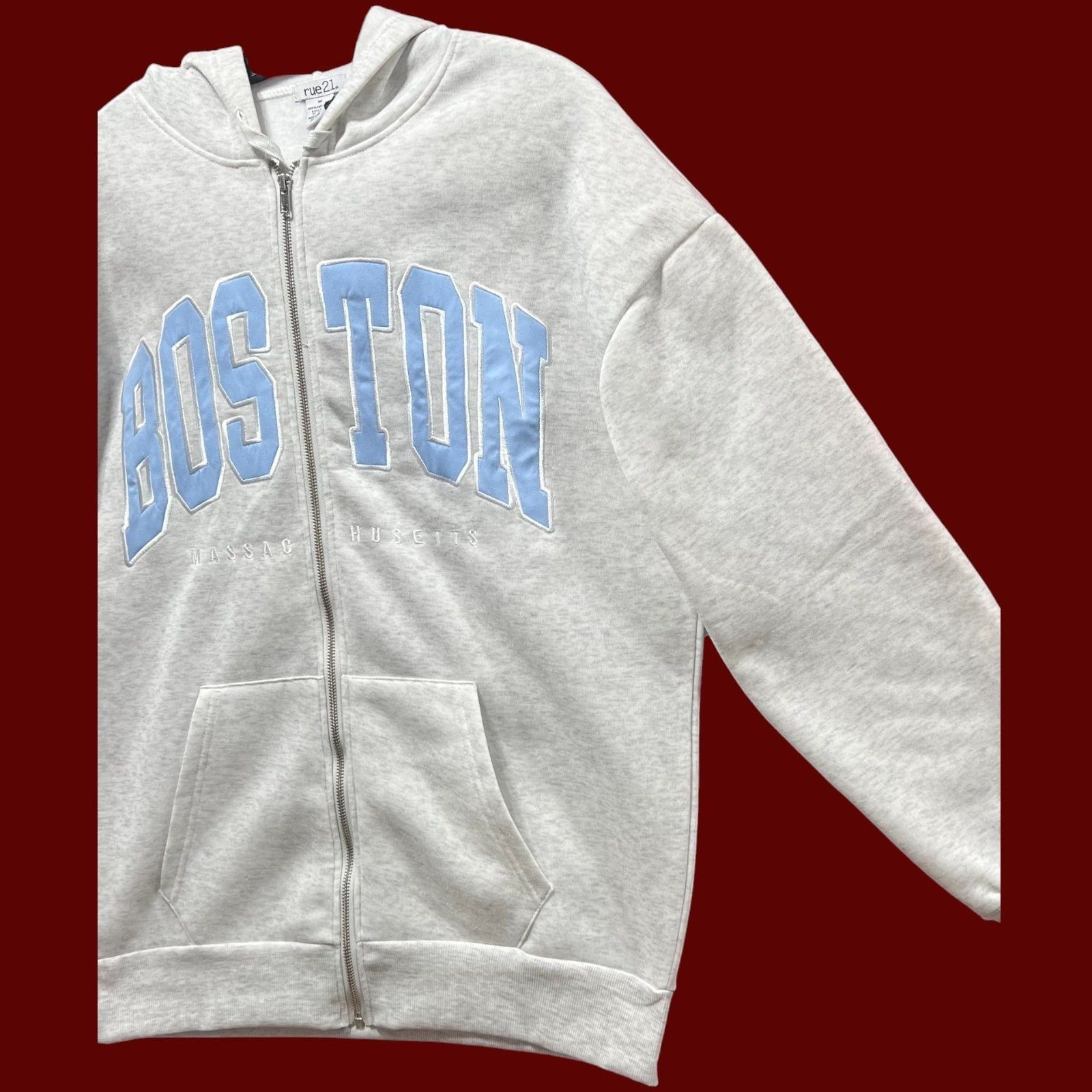 rue21 Rue 21 - Unisex Long Sleeve Hooded Sweatshirt - Grey - Mediu Size M / US 6-8 / IT 42-44 - 15 Thumbnail