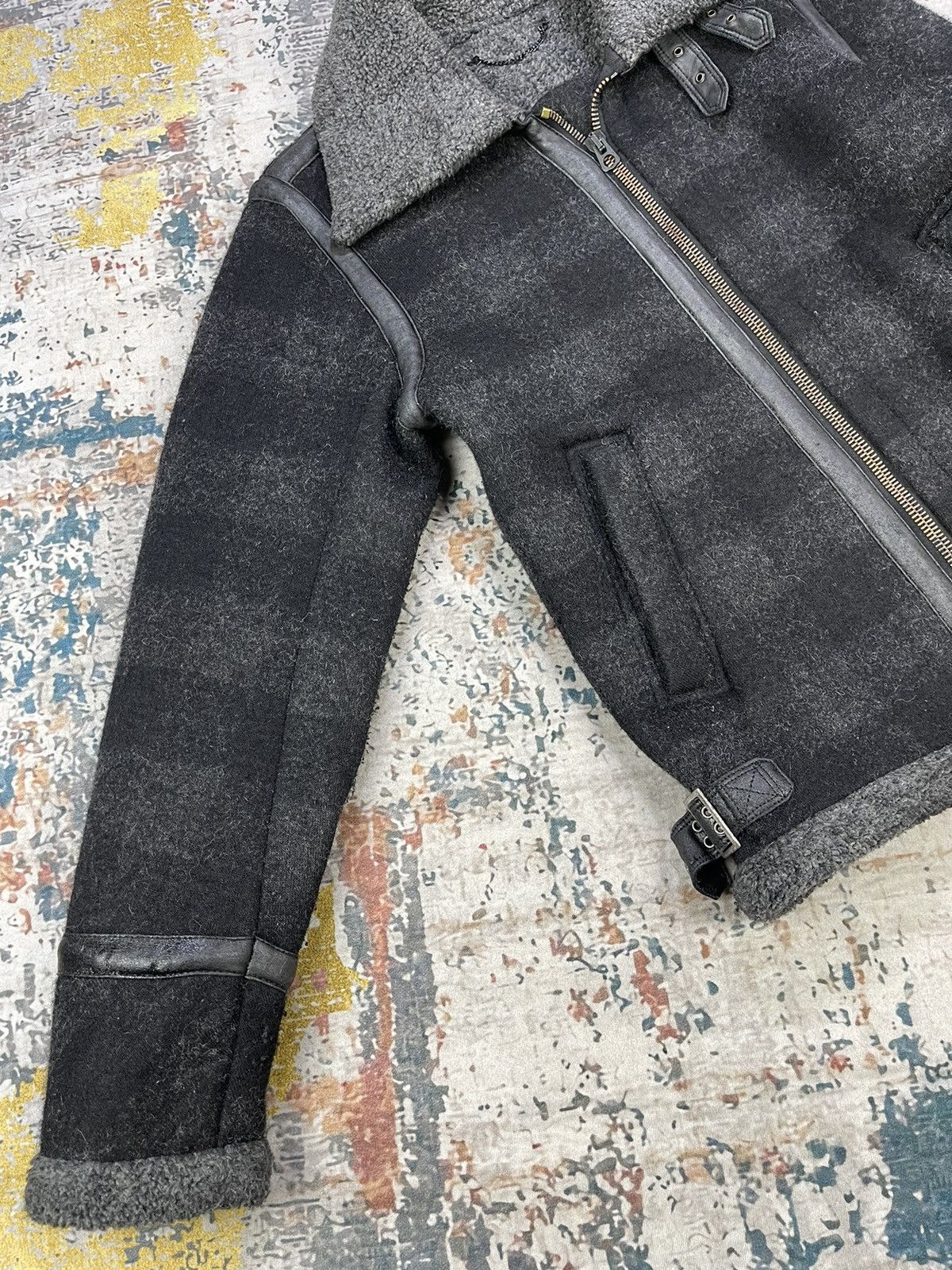 Diesel Black Gold Diesel Type N.78 Wool Faux Fur Striped Bomber Jackets Size US S / EU 44-46 / 1 - 3 Thumbnail