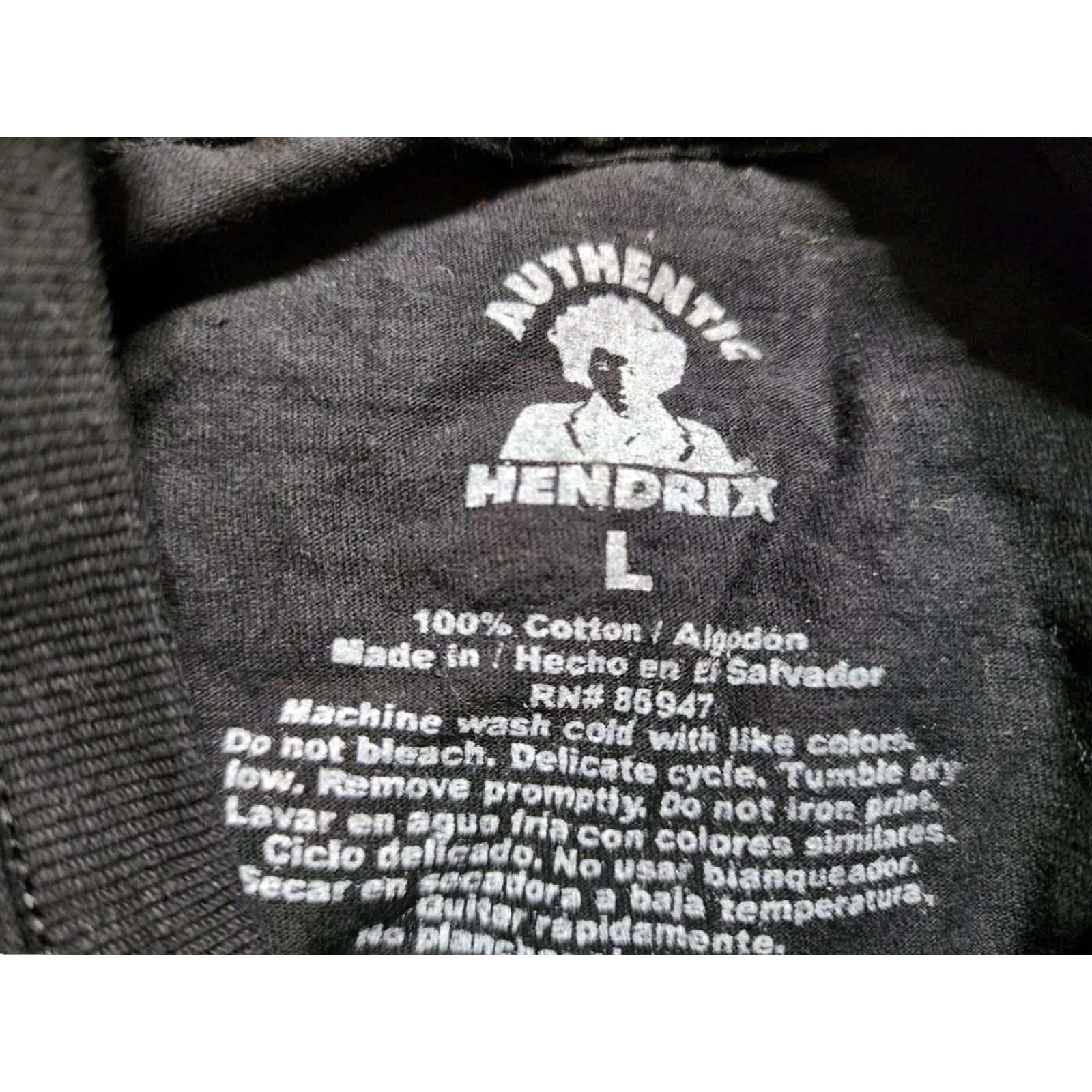 Vintage Jimi Hendrix Short Sleeve T Shirt Mens Large Black Guitar Graphic Rock Band Tee Size US L / EU 52-54 / 3 - 2 Thumbnail