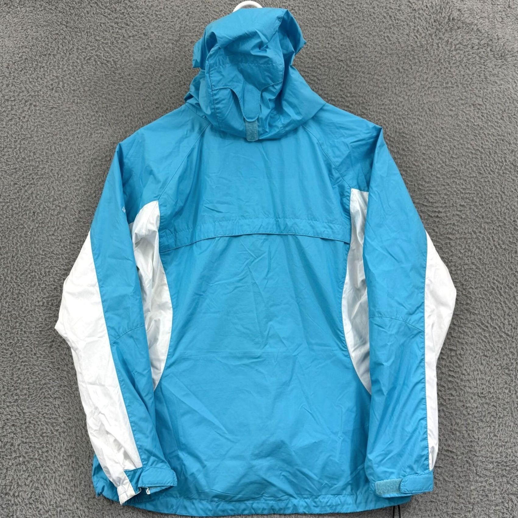 Vintage Columbia Windbreaker Jacket Womens Large Blue Lightweight Zip Up Hooded Size L / US 10 / IT 46 - 2 Thumbnail
