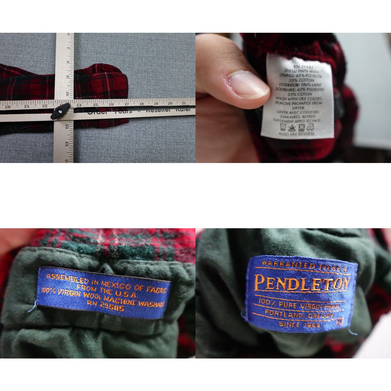 Pendleton Pendleton Shirt Mens Large Red Wool Plaid Flannel Button-Down Casual Workwear Denim-style? Size US L / EU 52-54 / 3 - 8 Thumbnail