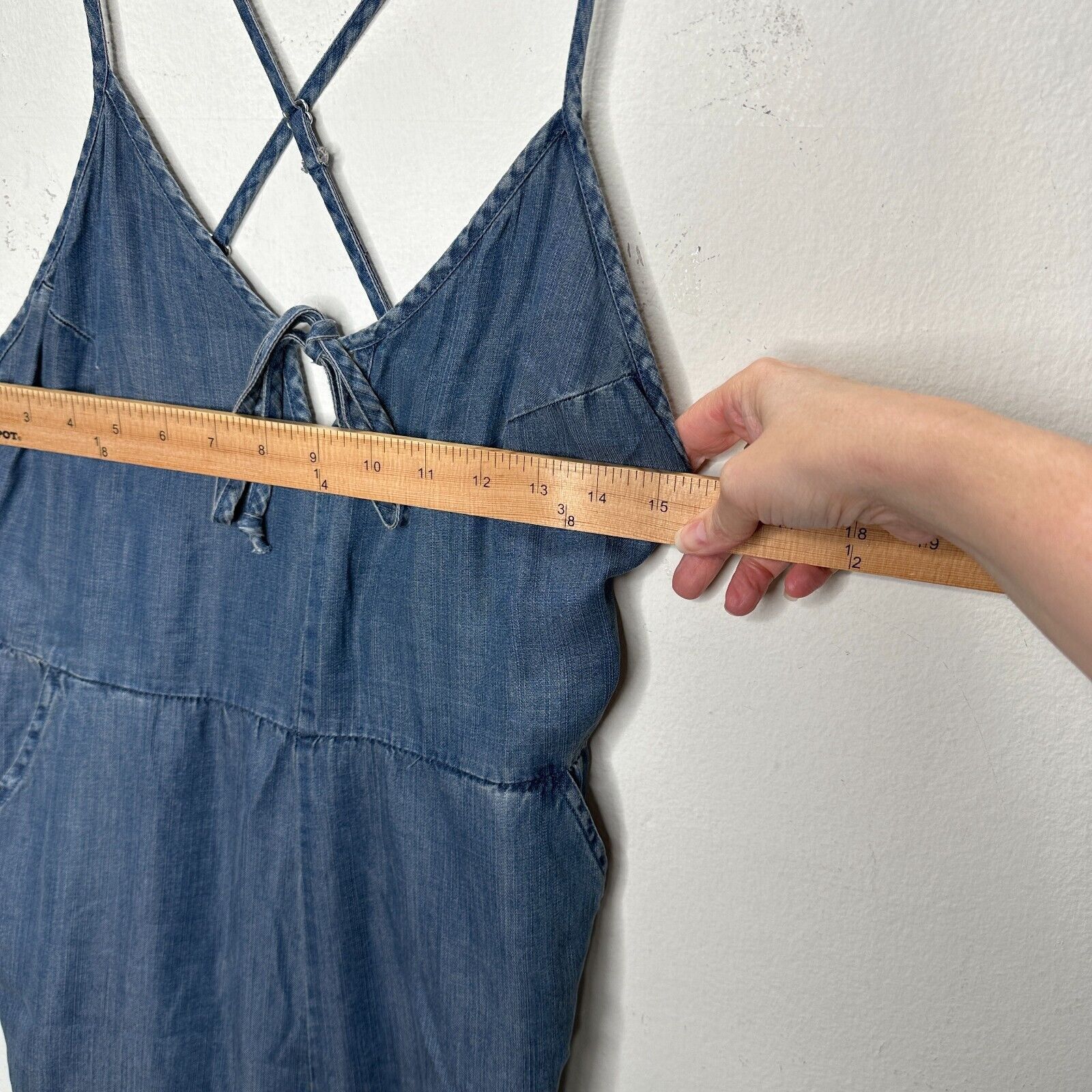 Other Lovestitch Wide Spaghetti Strap V-Neck Front Tie Jumpsuit S Size 27" / US 4 / IT 40 - 11 Thumbnail