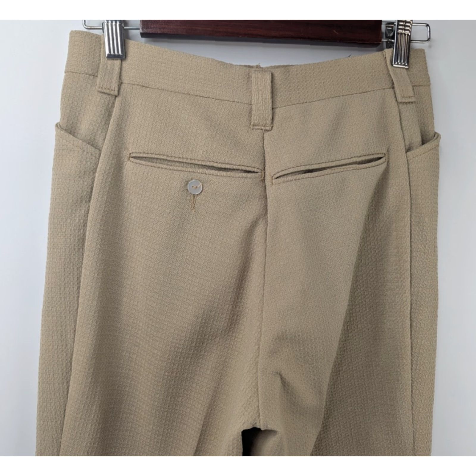 Vintage Vintage Days Slack Beige 1970s Mens Slacks Pants Talon Zipper 27x28 Beige Mens Vintage Pants 27x28 1970s Disco Look Size US 27 - 5 Thumbnail