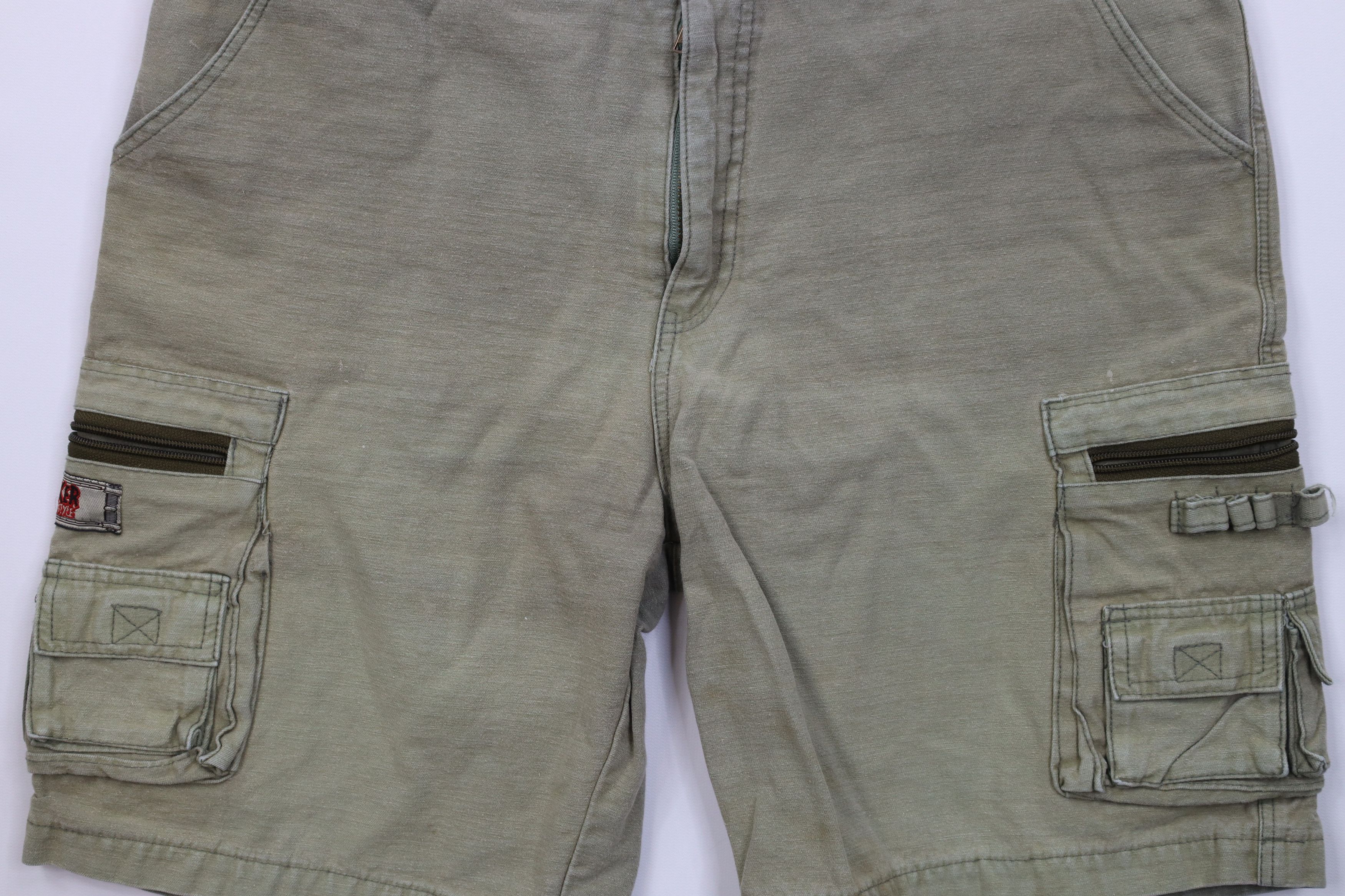 Vintage Vintage 90s Y2K Streetwear Cargo Shorts Skateboard Green Size US 32 / EU 48 - 3 Thumbnail