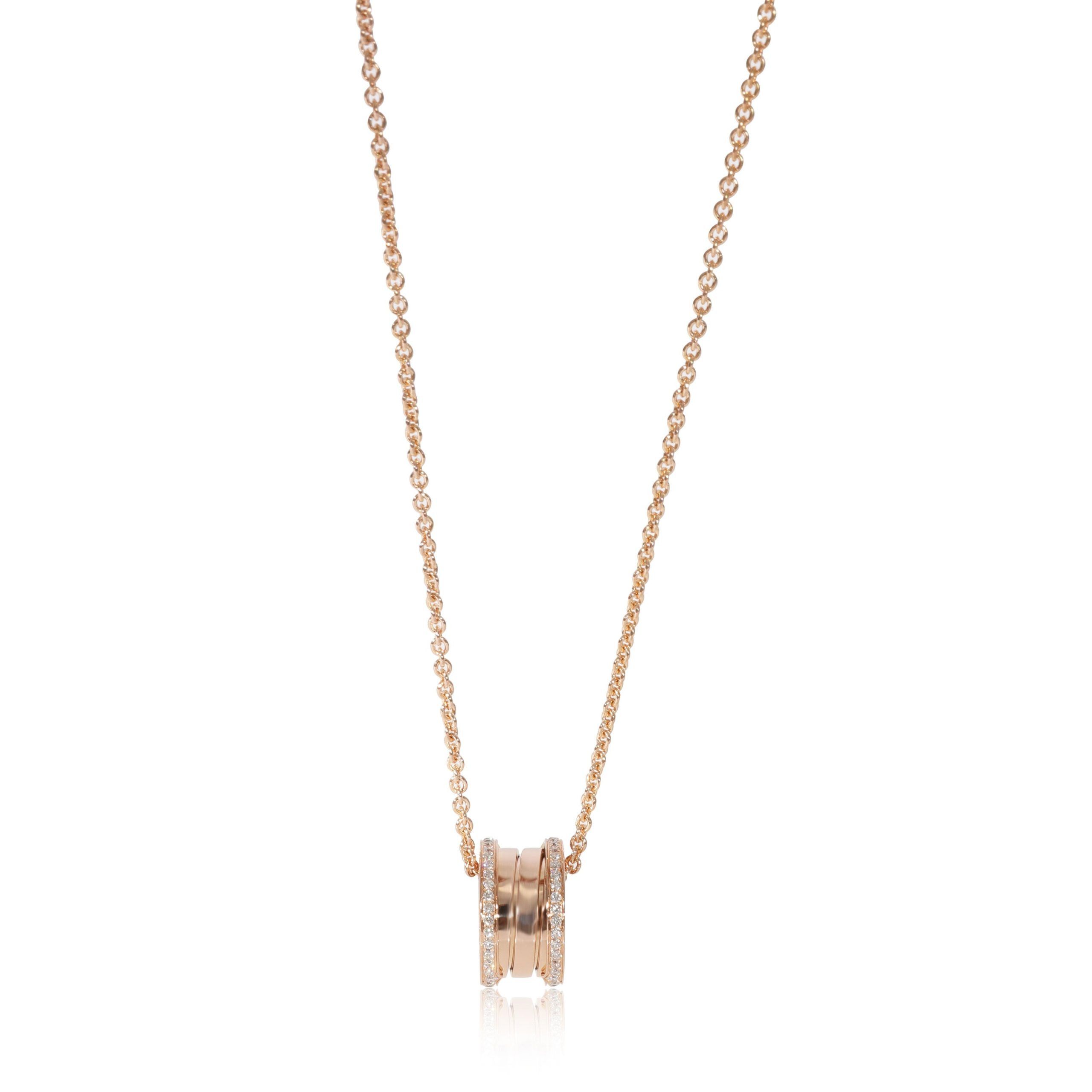 image of Bvlgari B.zero1 Diamond Pendant In 18K Rose Gold 0.38 Ctw, Women's