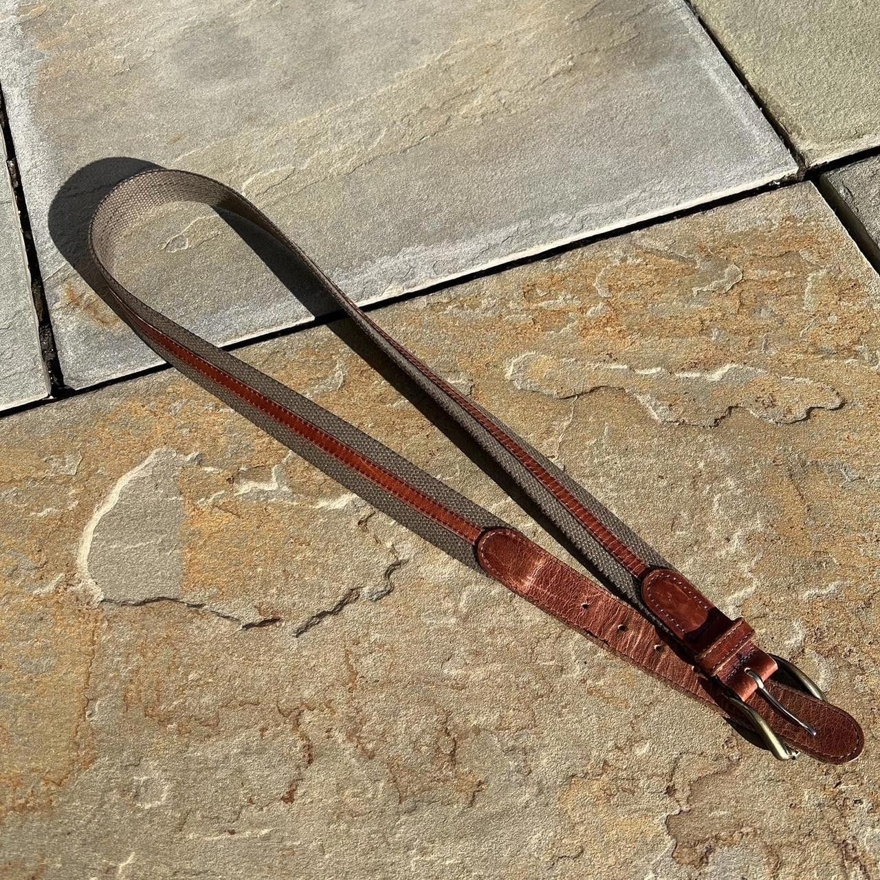 Dockers Y2K Canvas and Leather Brown Belt Made in USA Size ONE SIZE - 1 Thumbnail