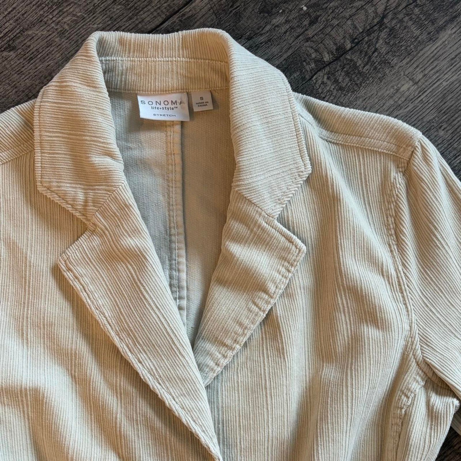 Sonoma Cream corduroy blazer with button up Size S / US 4 / IT 40 - 3 Thumbnail
