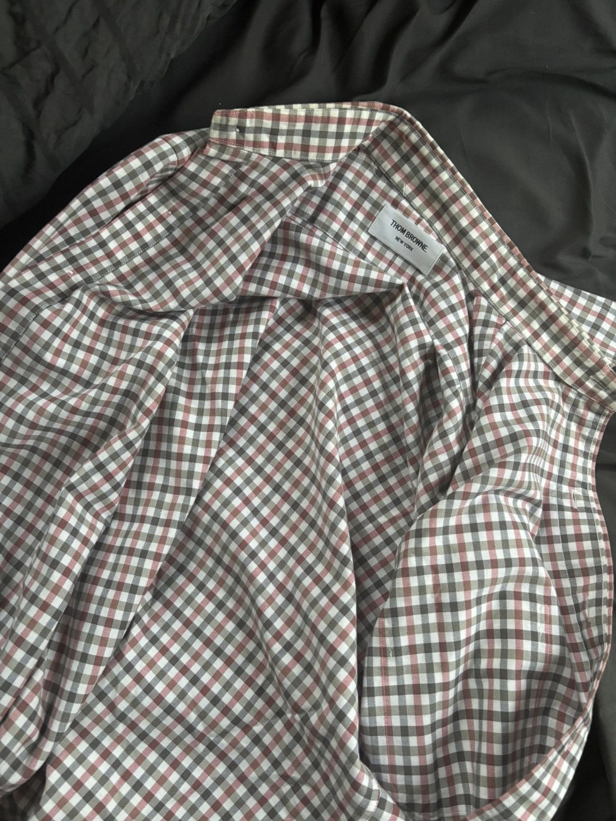 Thom Browne Thom Browne Check Button-Up Shirt (Red/Grey/White) Size US S / EU 44-46 / 1 - 8 Thumbnail