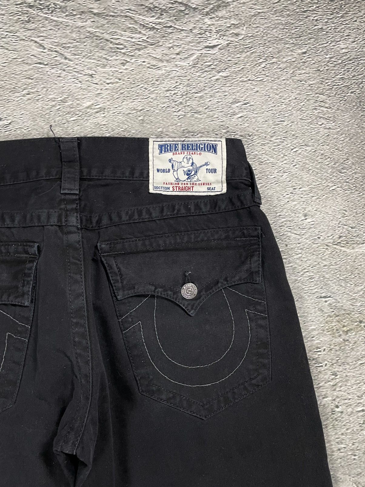 True Religion True Religion black jeans white thick stitching Y2K Straight Size US 34 / EU 50 - 2 Thumbnail