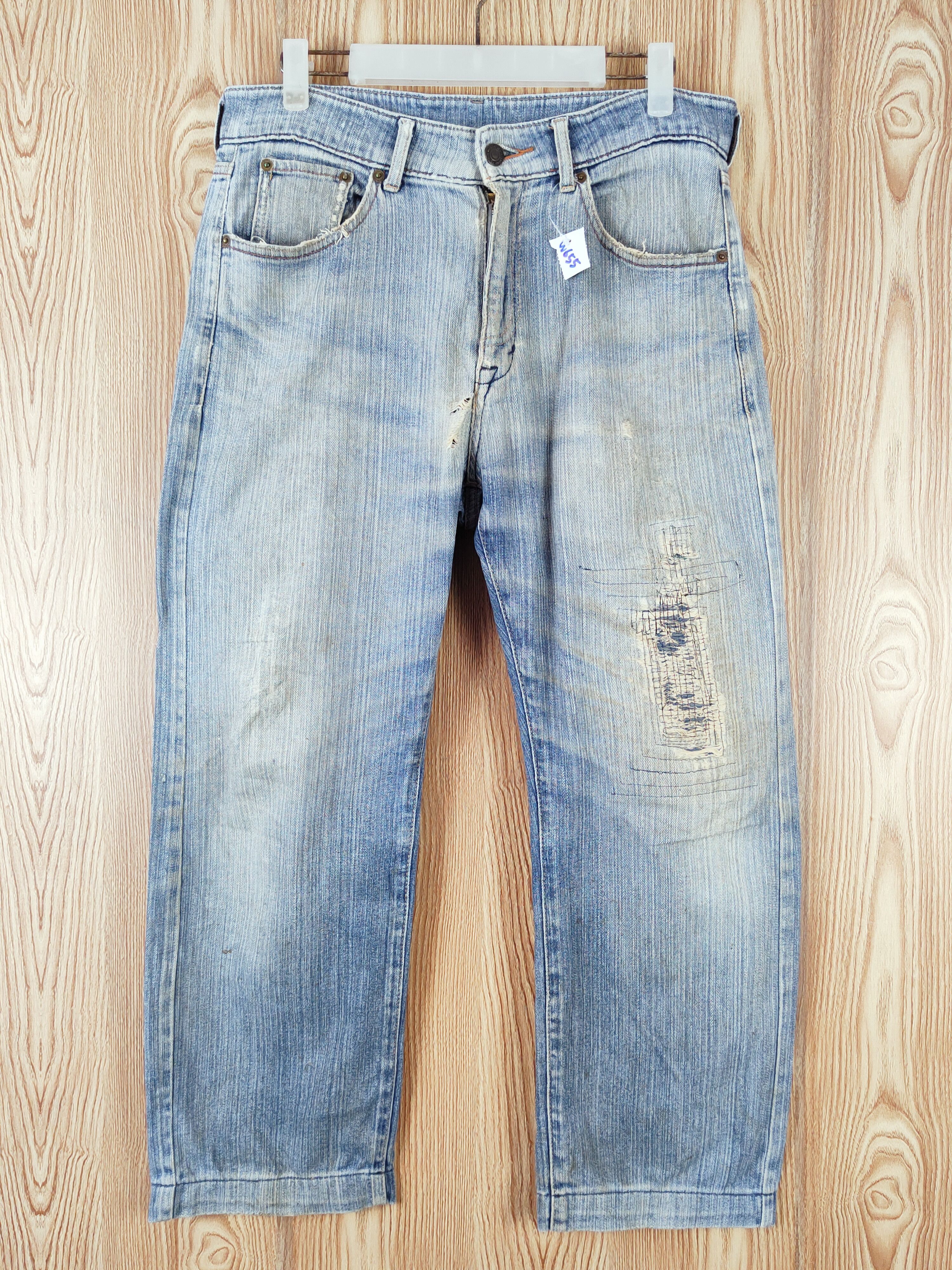 Japanese Brand Japanese Brand Blue Faded Distressed Ripped Jeans #W655 Size US 32 / EU 48 - 1 Thumbnail