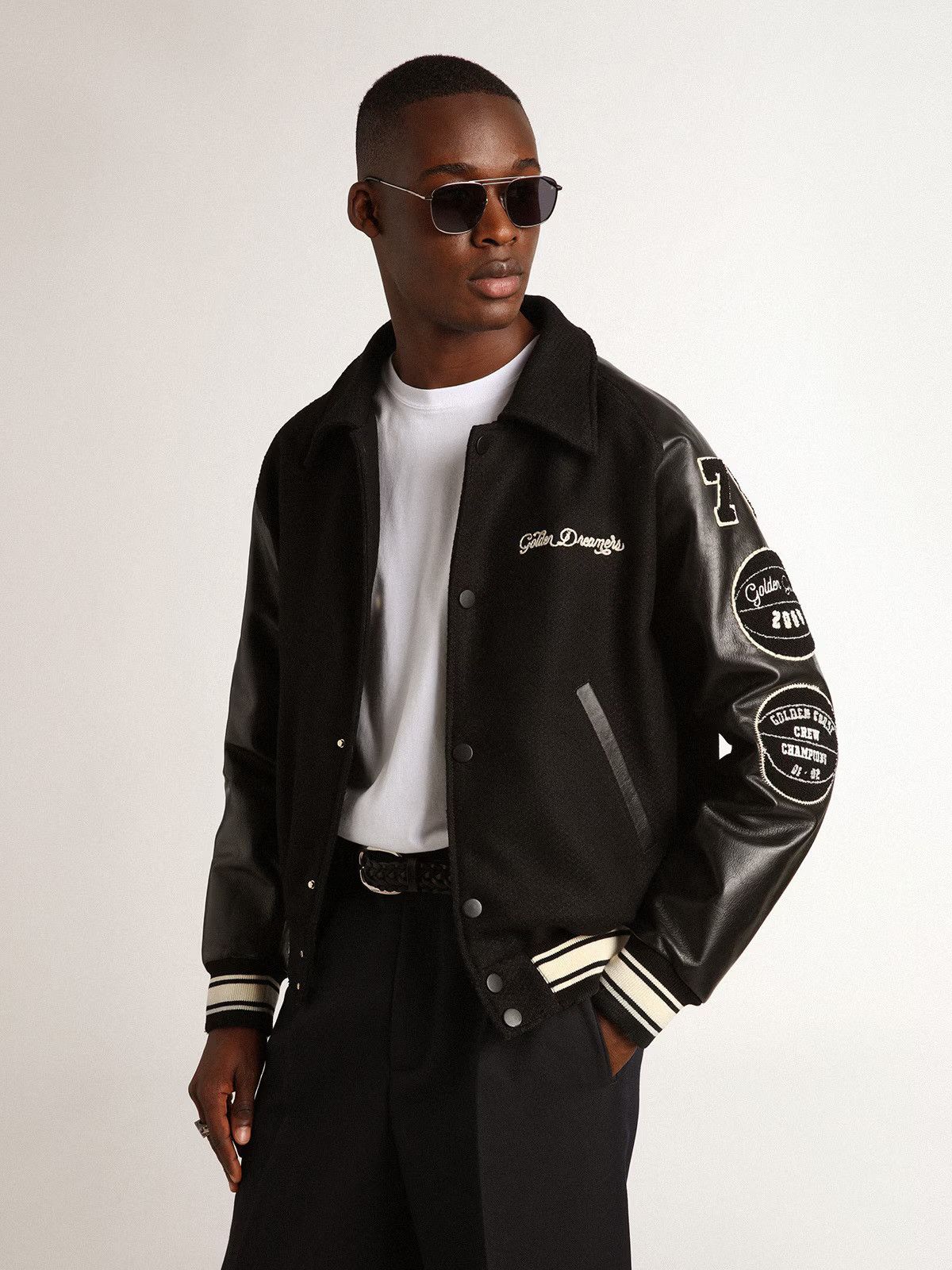 Golden Goose Wool Bomber with patch leather sleeves EU 48 USA 38 Size US M / EU 48-50 / 2 - 2 Thumbnail