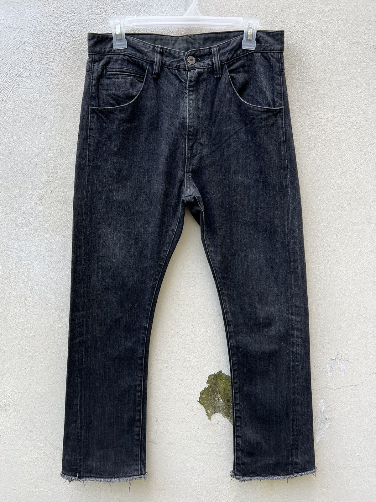 Bukht Bukht Japan Faded Black Selvedge Denim Cropped Flare Jeans Size US 30 / EU 46 - 6 Thumbnail