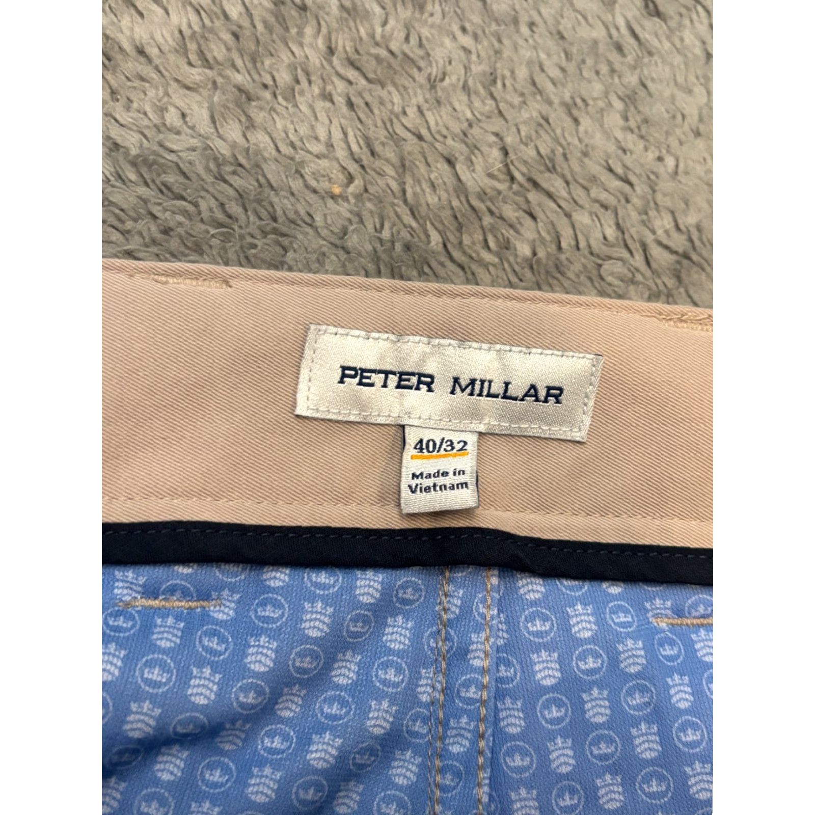 Peter Millar Peter Millar Pants Mens 40 Beige Khaki 5-Pocket Stretch Chino Regular Straight 40x32 Inseam 32 Resort Travel Golf Be Size US 40 / EU 56 - 4 Thumbnail