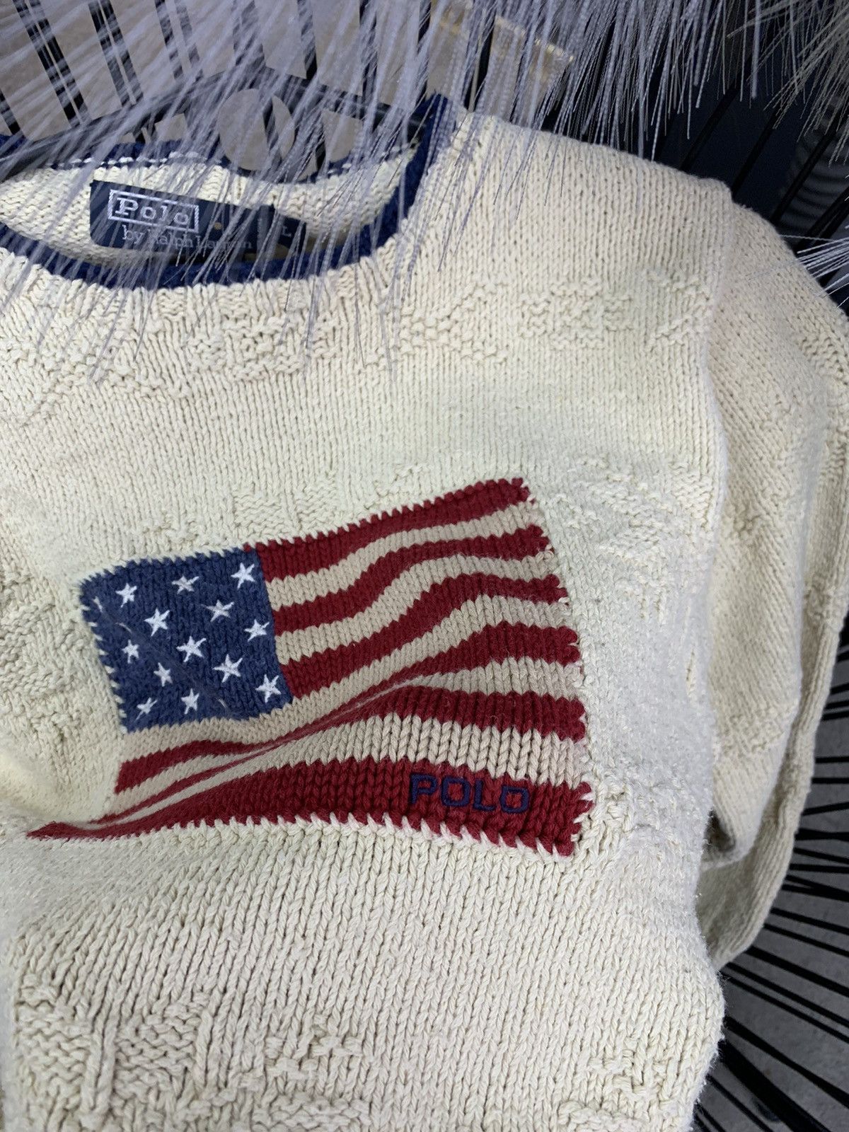 Polo Ralph Lauren × Ralph Lauren RALPH LAUREN KNITTED USA LOGO SWEATER JUMPER Size L / US 10 / IT 46 - 6 Thumbnail