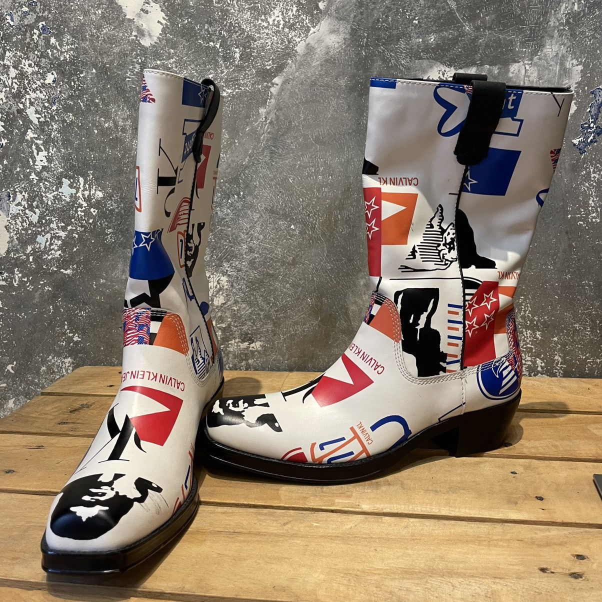 Calvin Klein 205W39NYC CALVIN KLEIN JEANS RAF SIMONS BENEDICT COWBOY WHITE BOOTS Size US 7 / EU 40 - 4 Thumbnail